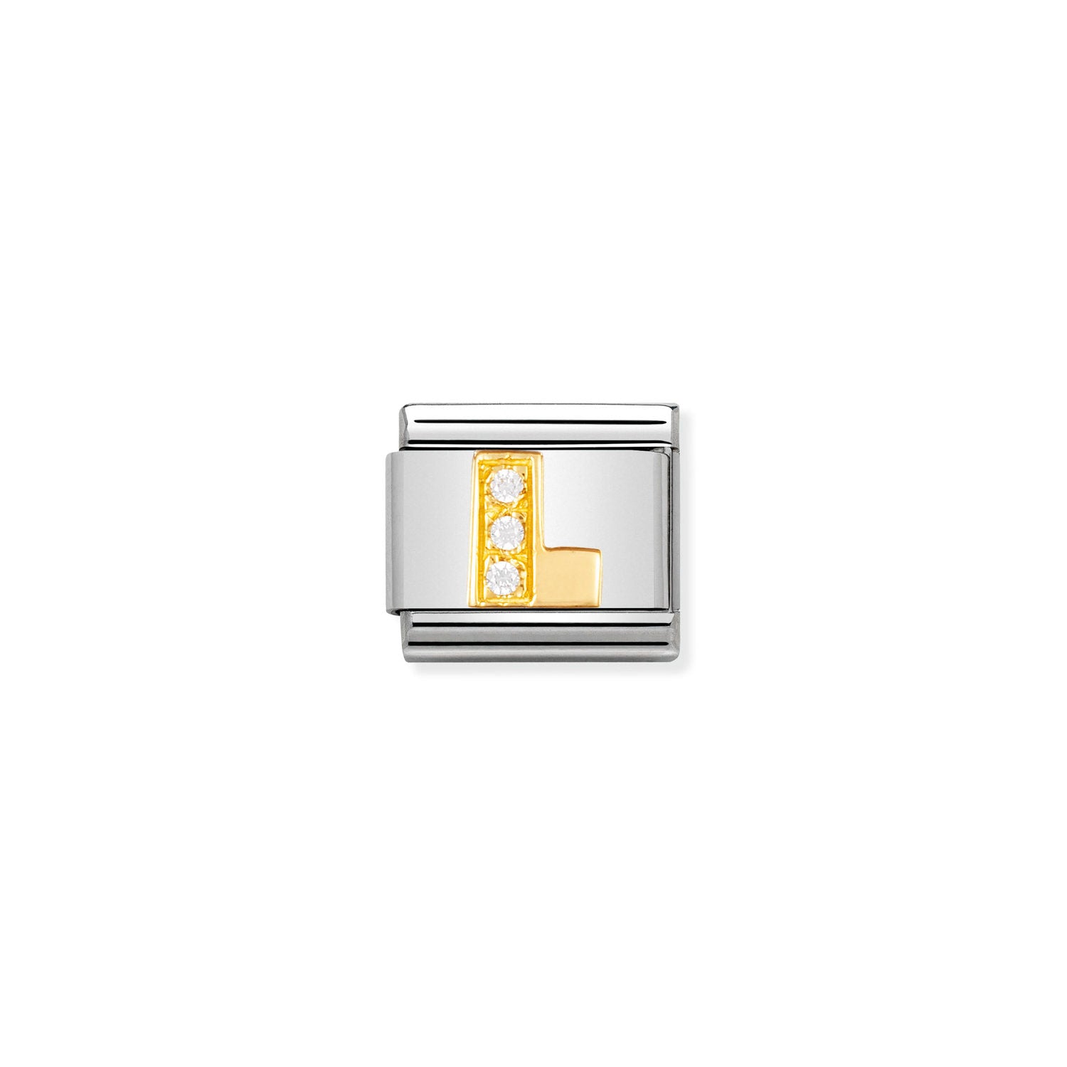 Nomination Classic Gold Letter and Cubic Zirconia L Charm