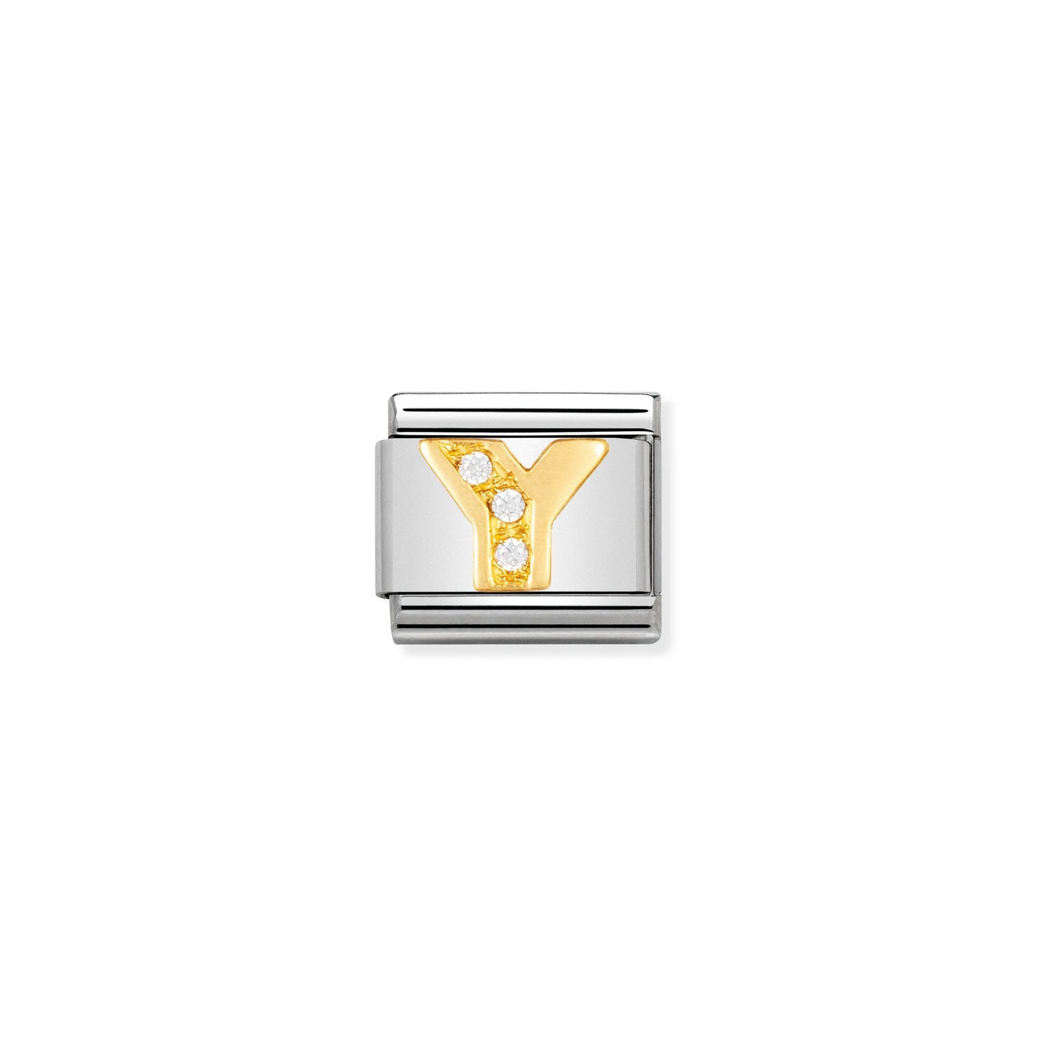 Nomination Classic Gold Letter and Cubic Zirconia Y Charm
