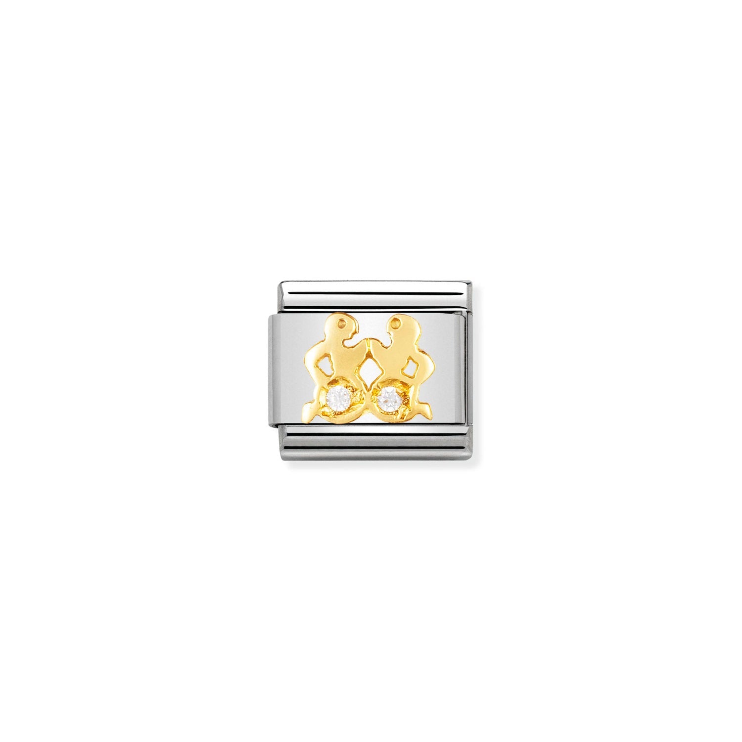 Nomination Classic Gold Zodiac and Cubic Zirconia Gemini Charm