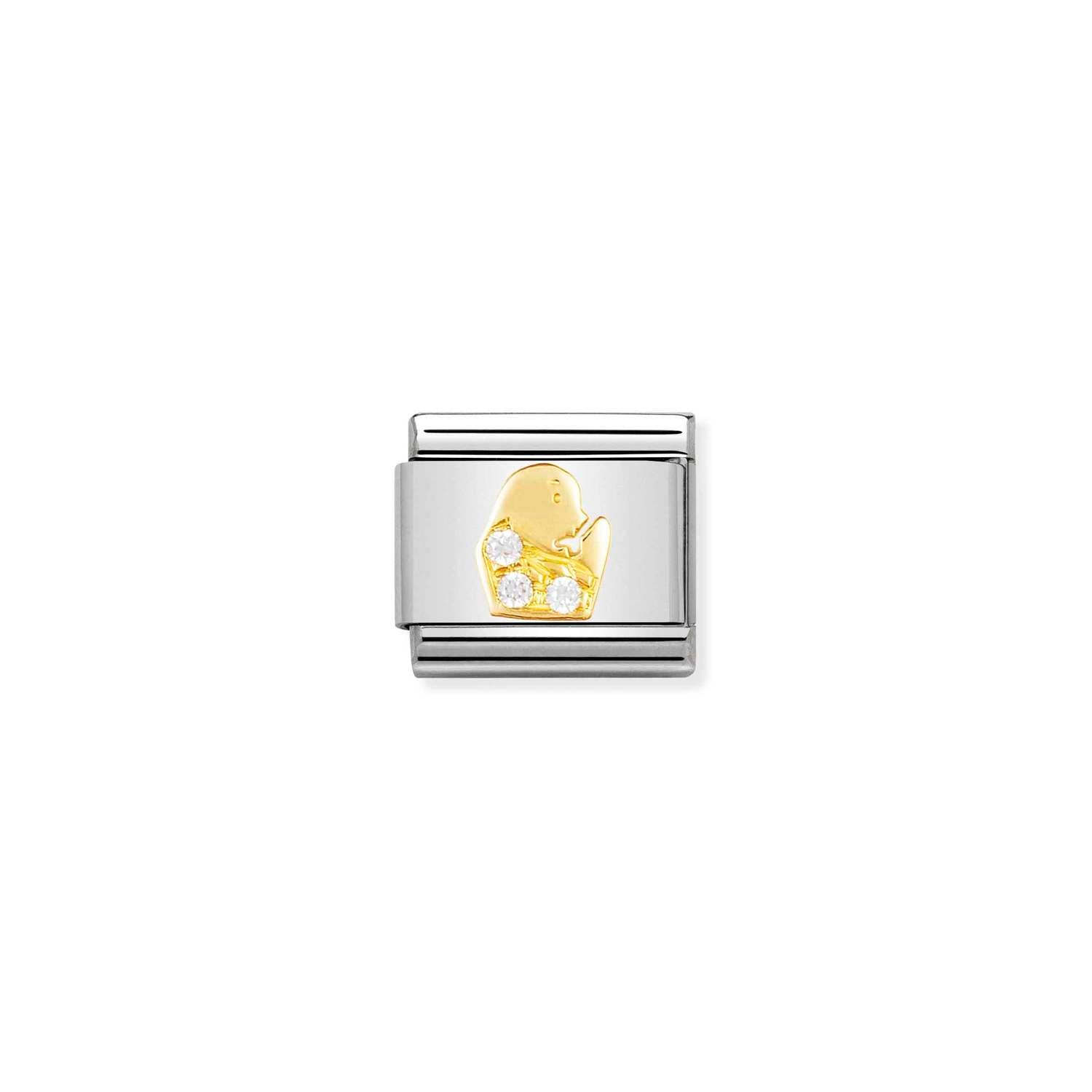 Nomination Classic Gold Zodiac and Cubic Zirconia Virgo Charm