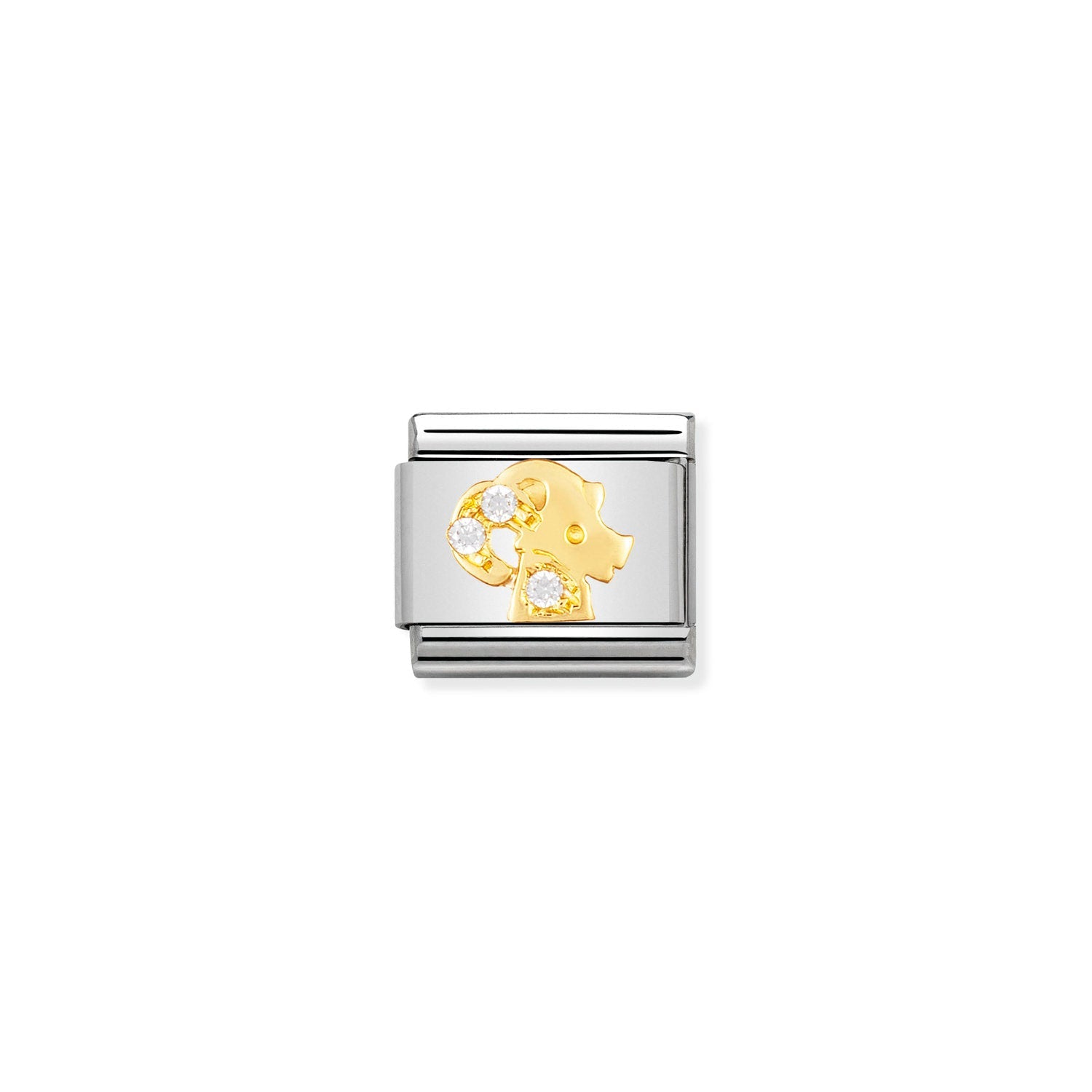 Nomination Classic Gold Zodiac and Cubic Zirconia Capricorn Charm