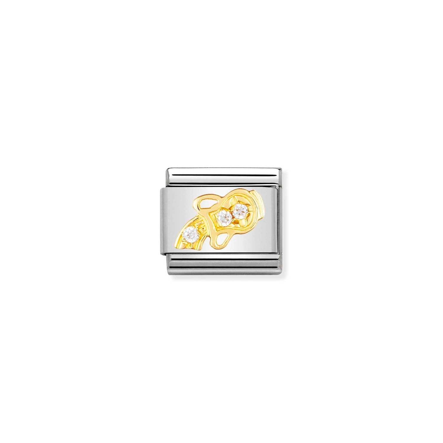 Nomination Classic Gold Zodiac and Cubic Zirconia Aquarius Charm