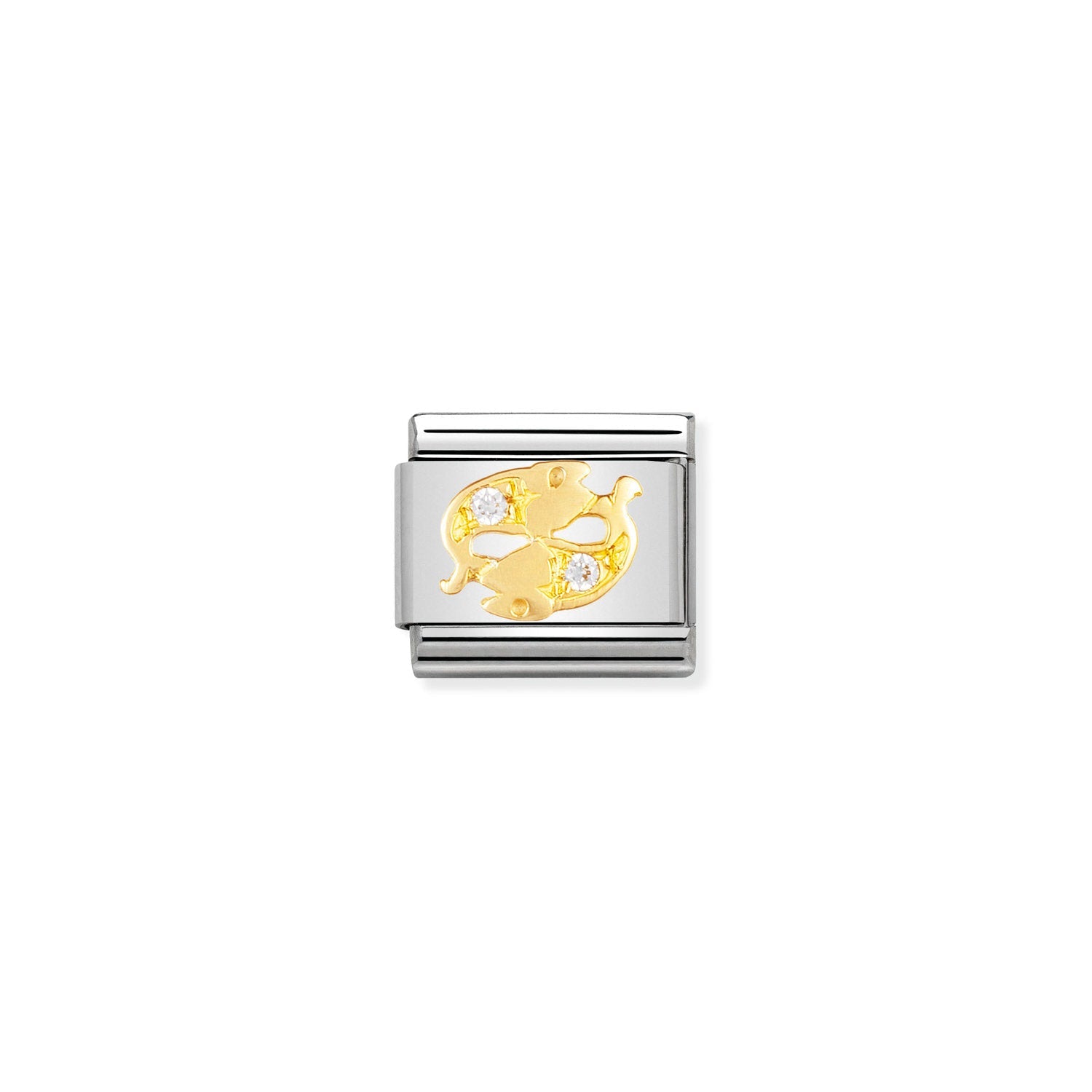 Nomination Classic Gold Zodiac and Cubic Zirconia Pisces Charm