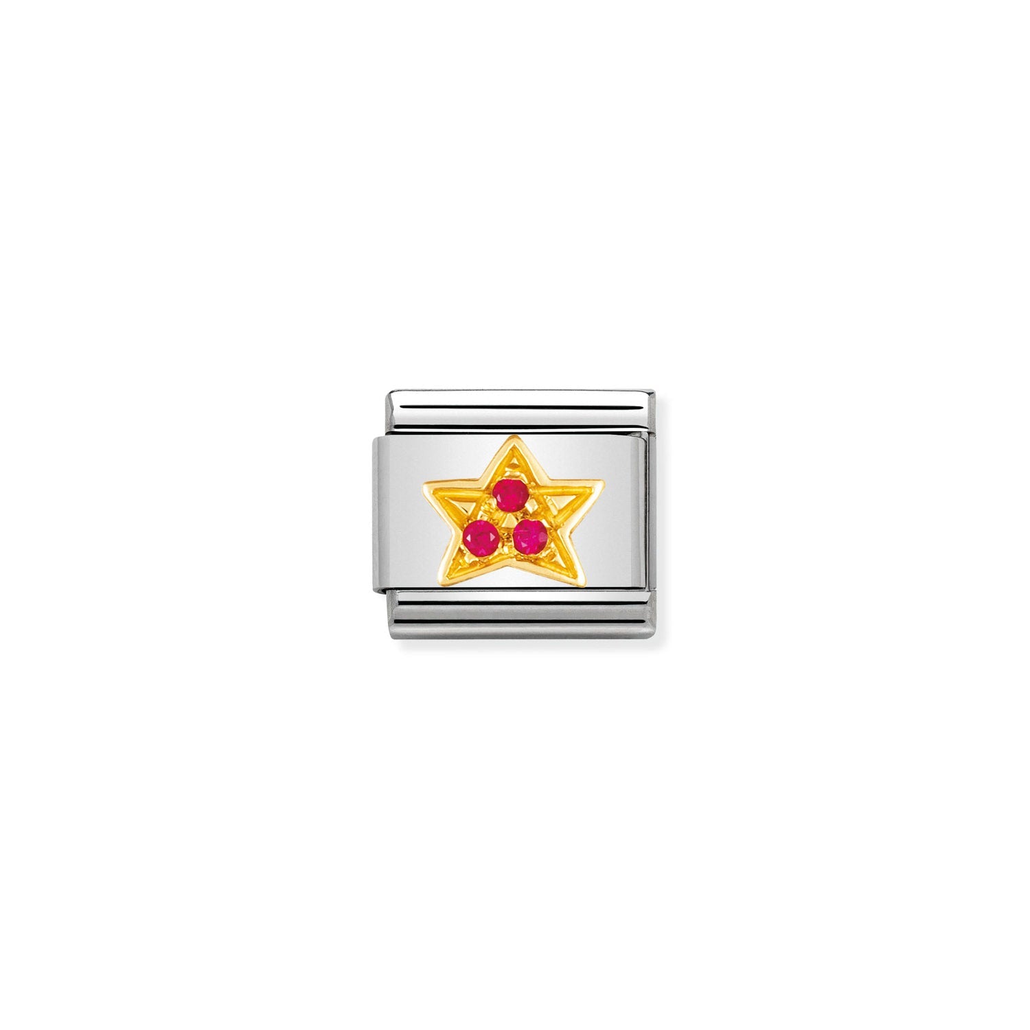 Nomination Classic Gold and Cubic Zirconia Red star Charm