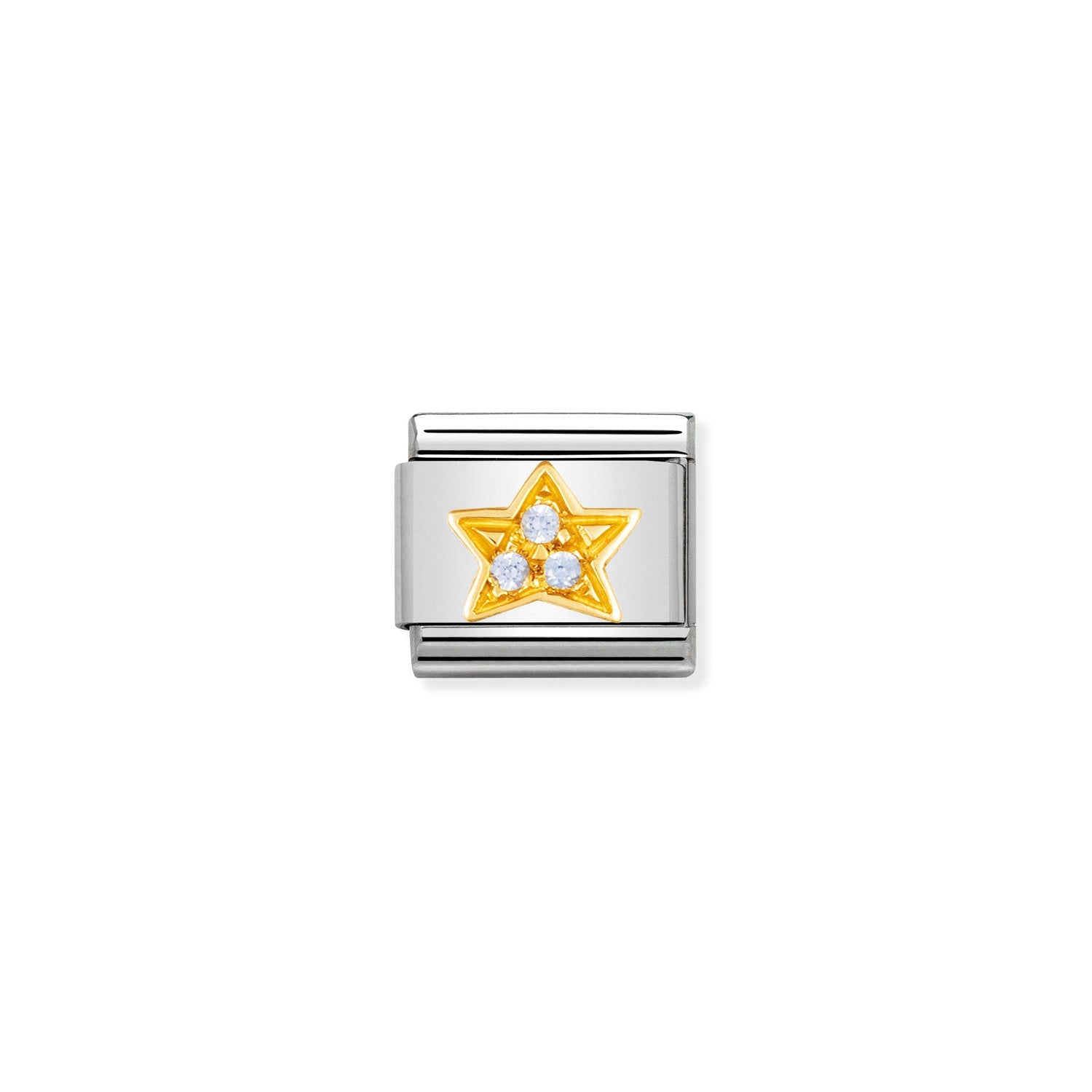 Nomination Classic Gold and Cubic Zirconia Light blue star Charm