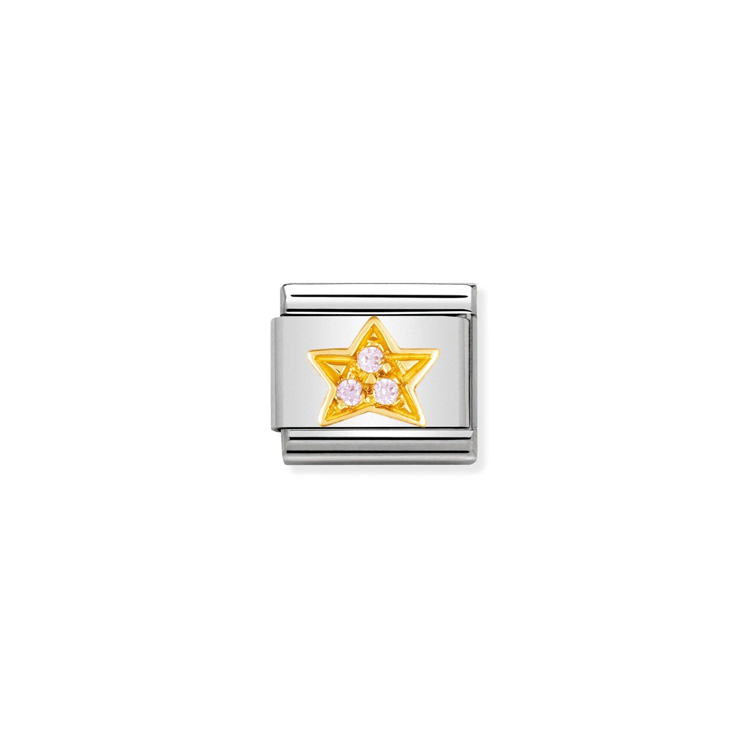 Nomination Classic Gold and Cubic Zirconia Pink star Charm