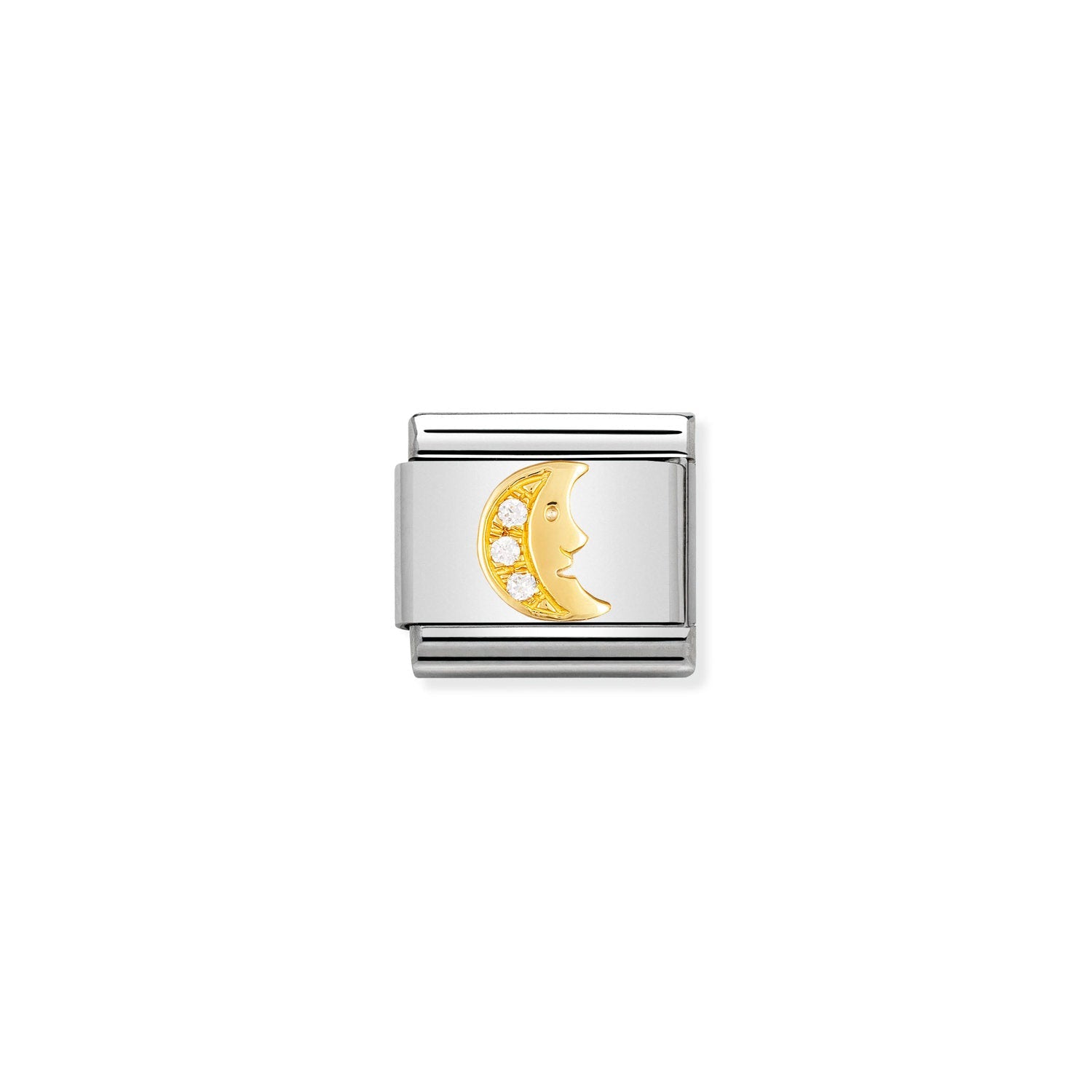 Nomination Classic Gold and Cubic Zirconia White moon Charm