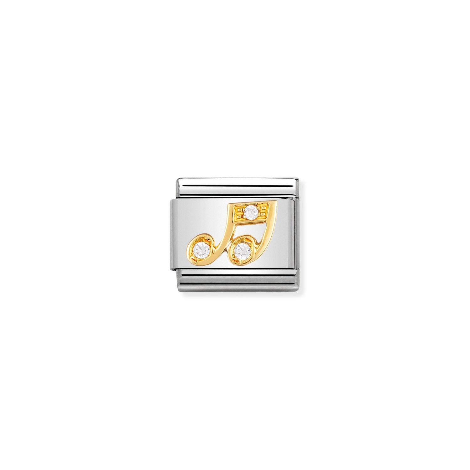 Nomination Classic Gold and Cubic Zirconia White Musical note Charm