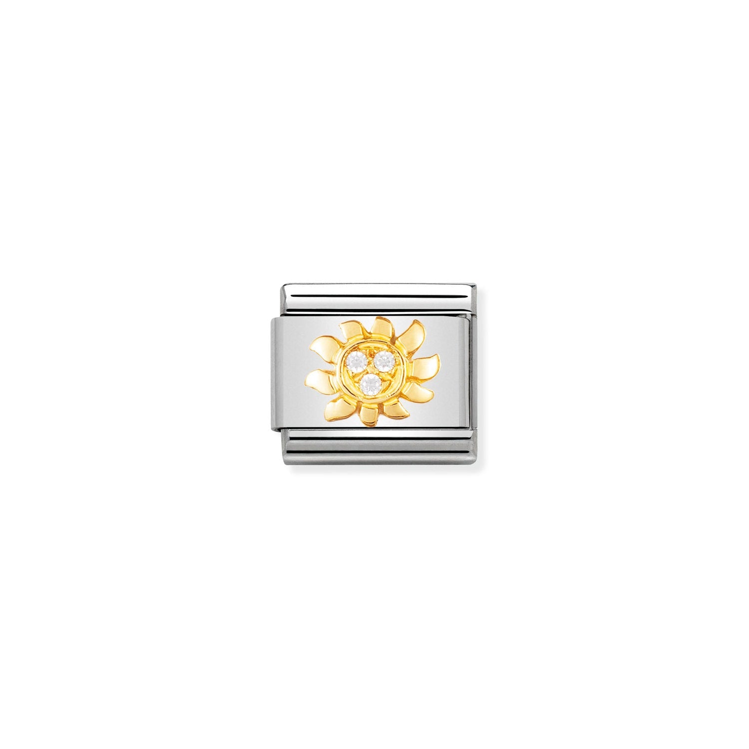 Nomination Classic Gold and Cubic Zirconia White sun Charm