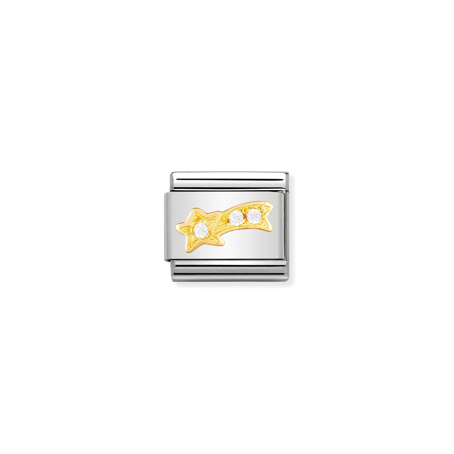 Nomination Classic Gold and Cubic Zirconia White shooting star Charm