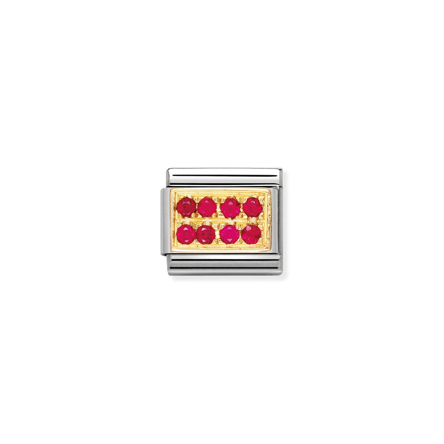 Nomination Classic Pave Gold and Cubic Zirconia RED Charm