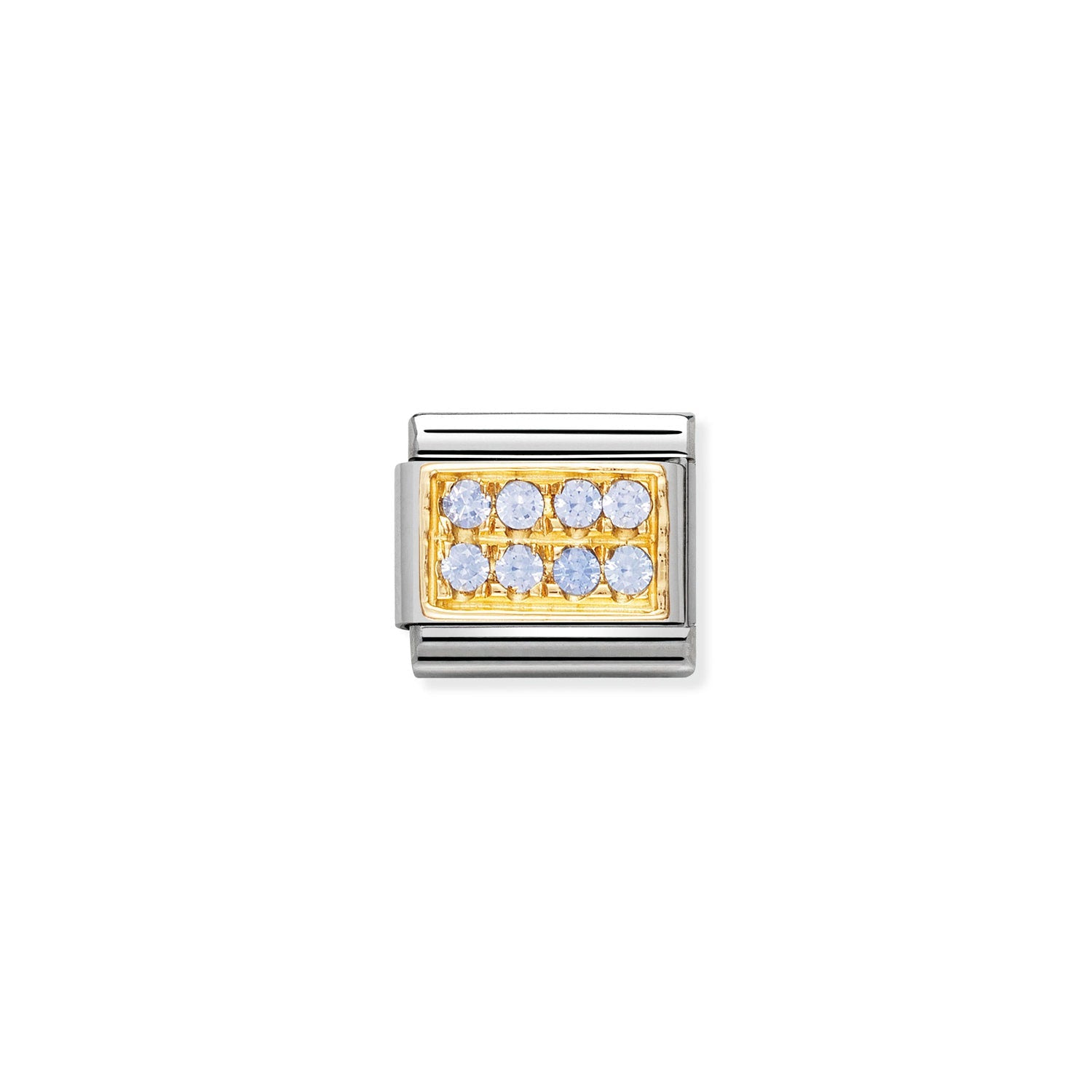 Nomination Classic Pave Gold and Cubic Zirconia Light Blue CZ Charm
