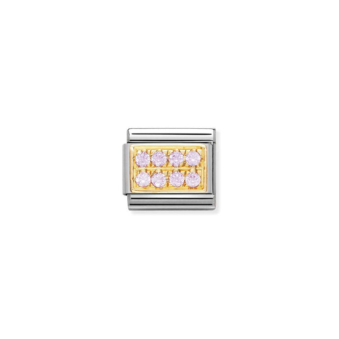 Nomination Classic Pave Gold and Cubic Zirconia Pink CZ Charm