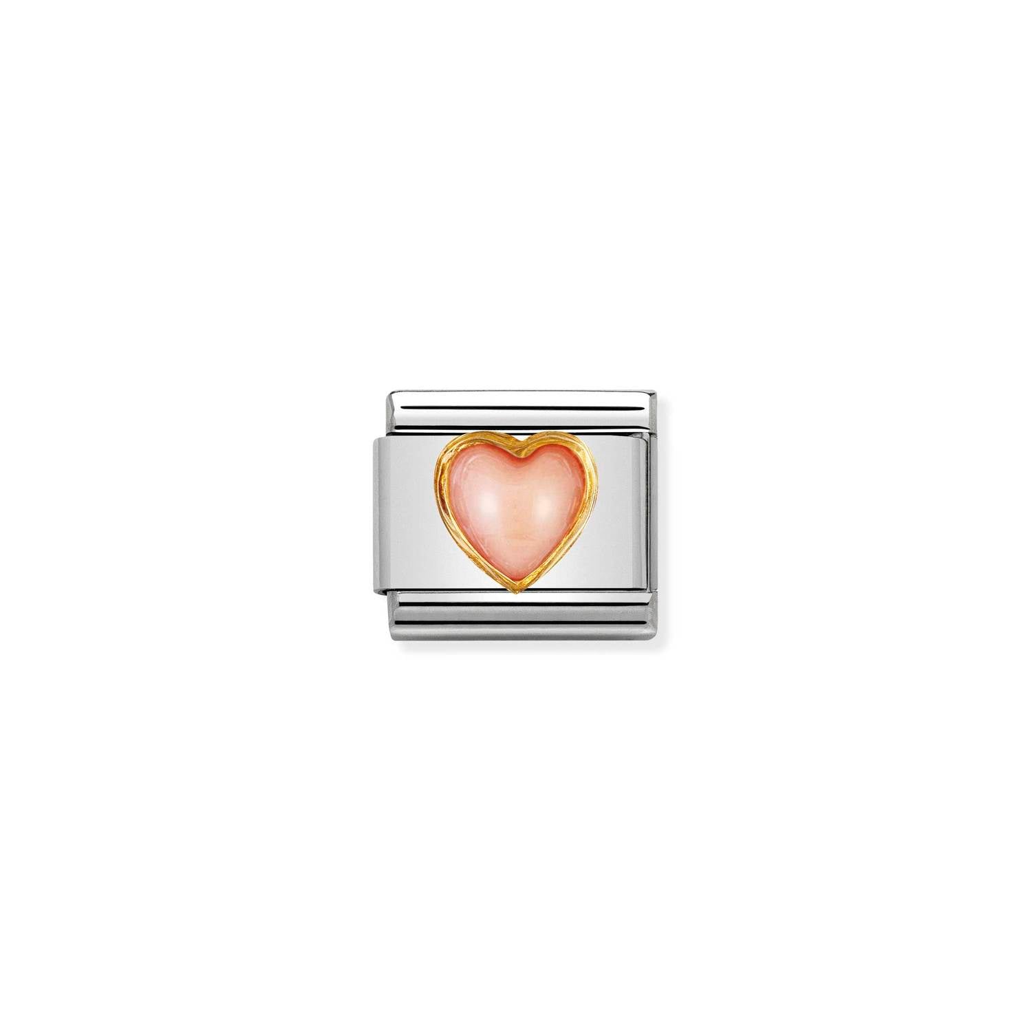 Nomination Classic STONES HEARTS Gold PINK CORAL Charm