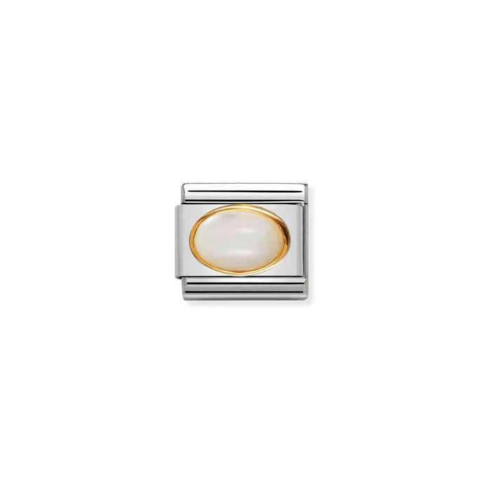 Nomination Classic oval hard stones Gold WHITE MOTHER OF PEARL Charm