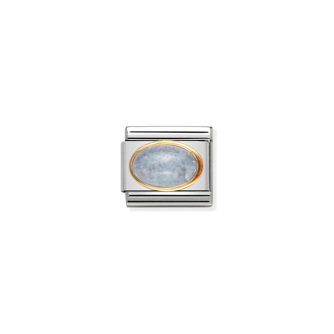 Nomination Classic OVAL STONES Gold AQUAMARINE Charm
