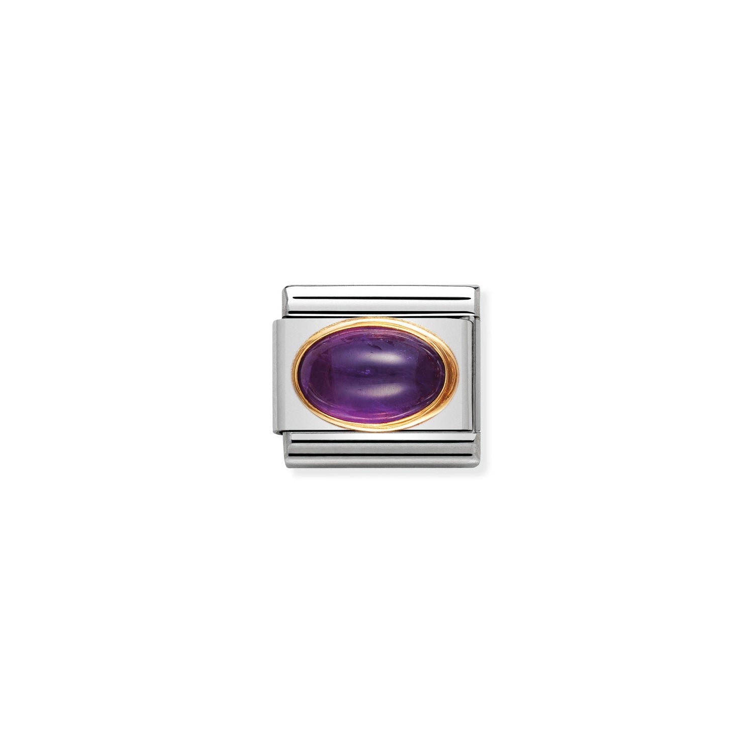 Nomination Classic OVAL STONES Gold AMETHYST Charm