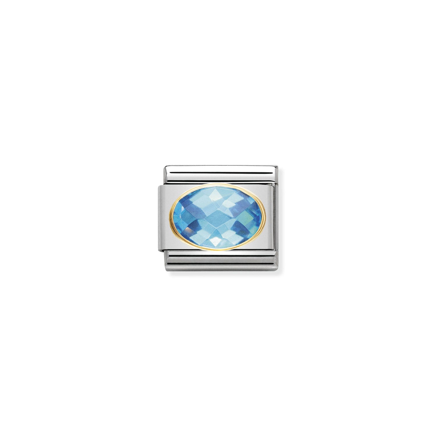 Nomination Classic FACETED Gold LIGHT BLUE Charm