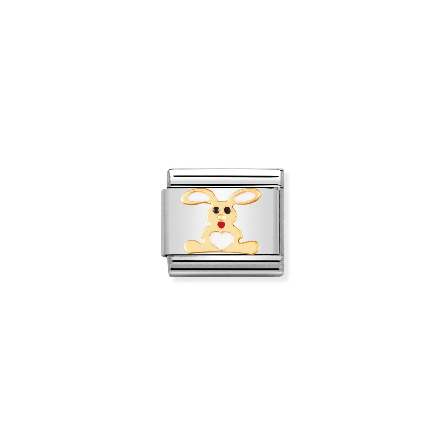 Nomination Classic Gold WHITE rabbit Charm