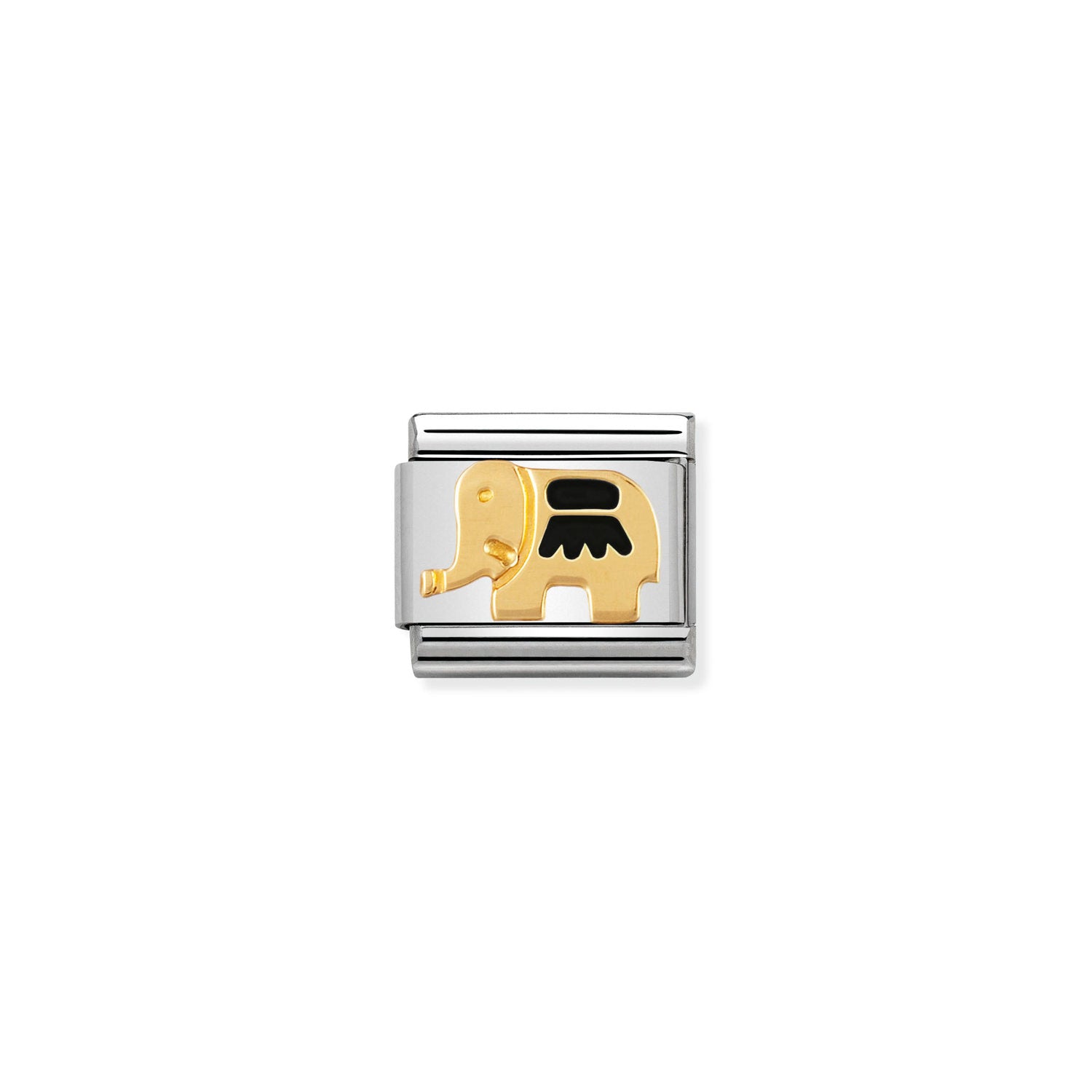 Nomination Classic Gold BLACK elephant Charm
