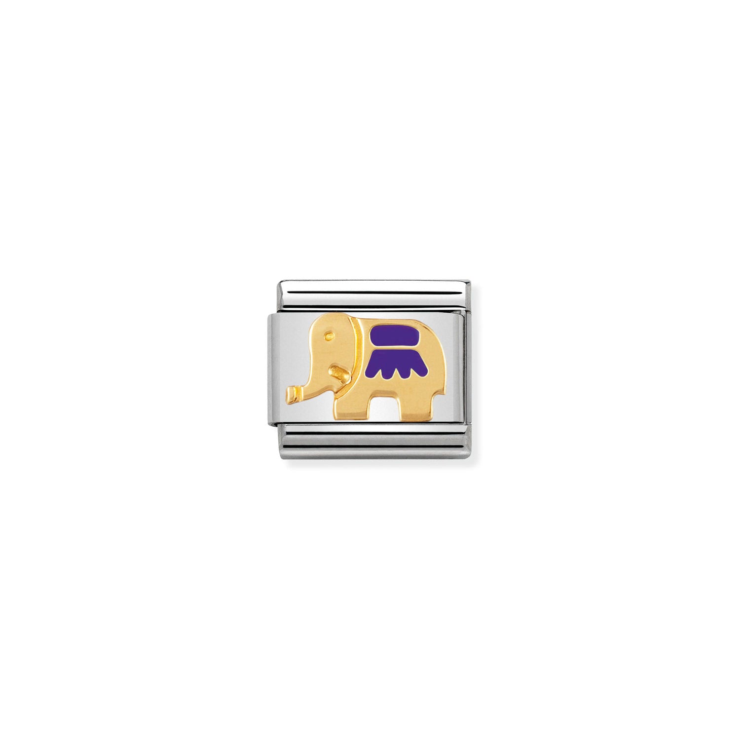 Nomination Classic Gold PURPLE elephant Charm