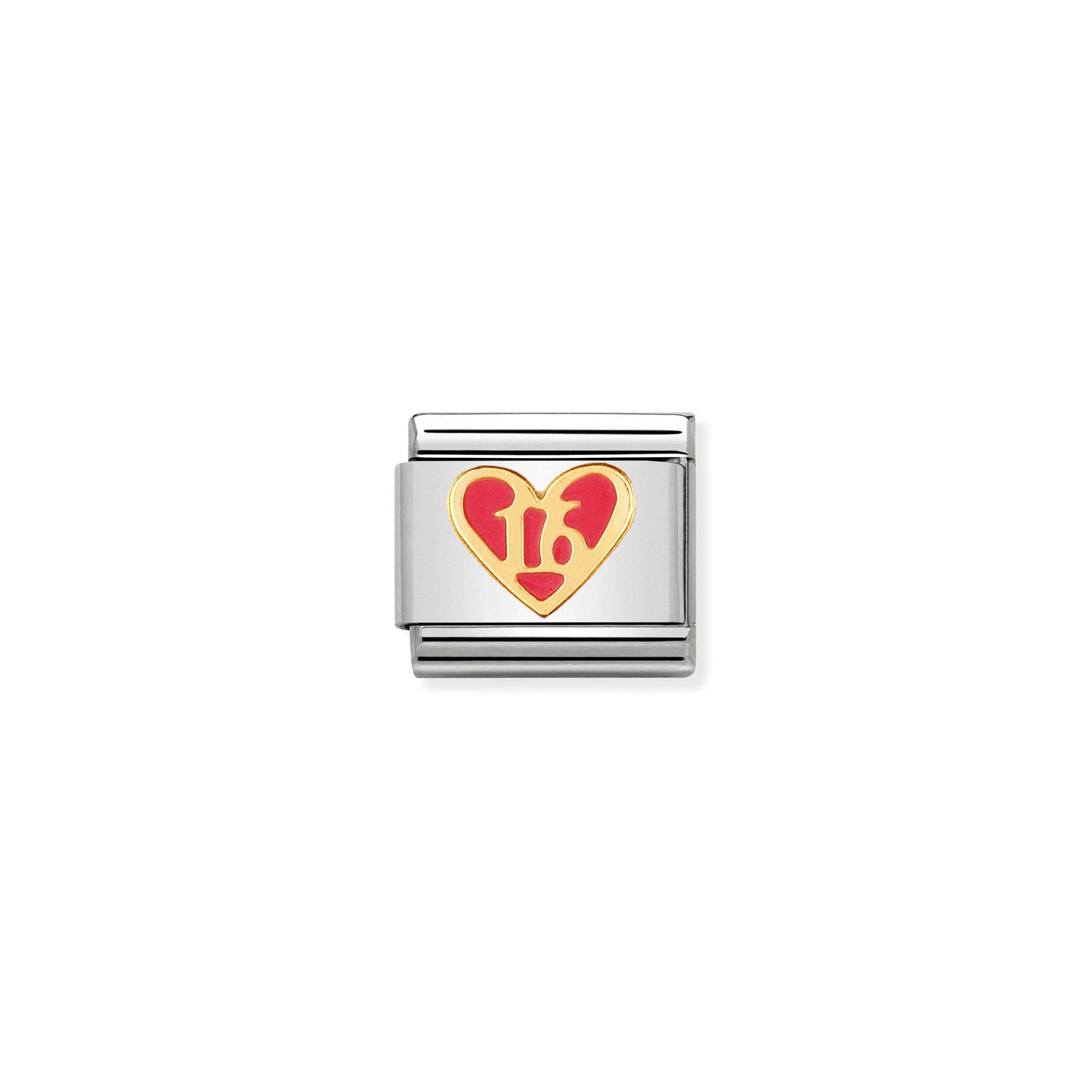 Nomination Classic Gold Pink heart - sweet 16 Charm