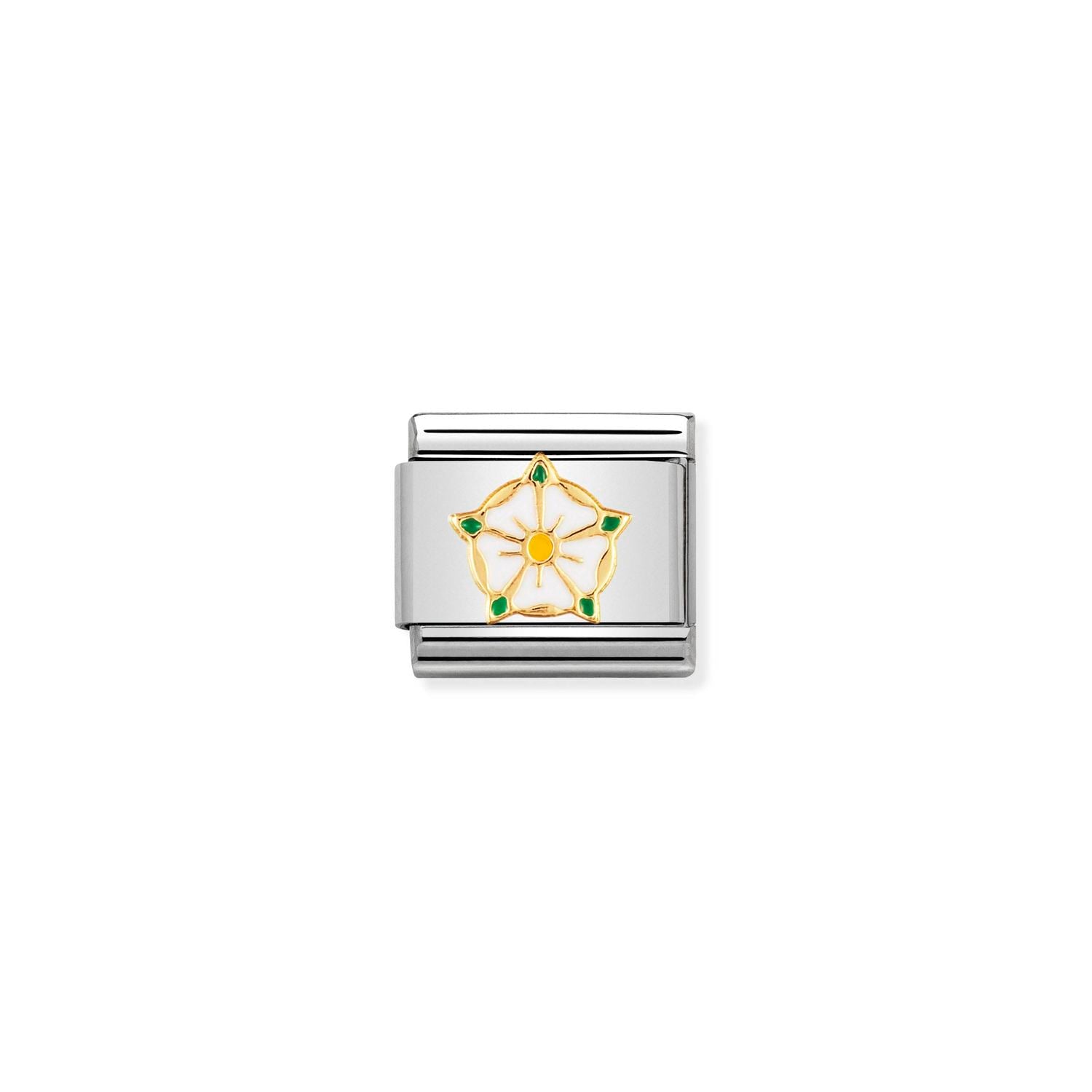 Nomination Classic Gold White Rose of Yorkshire Charm