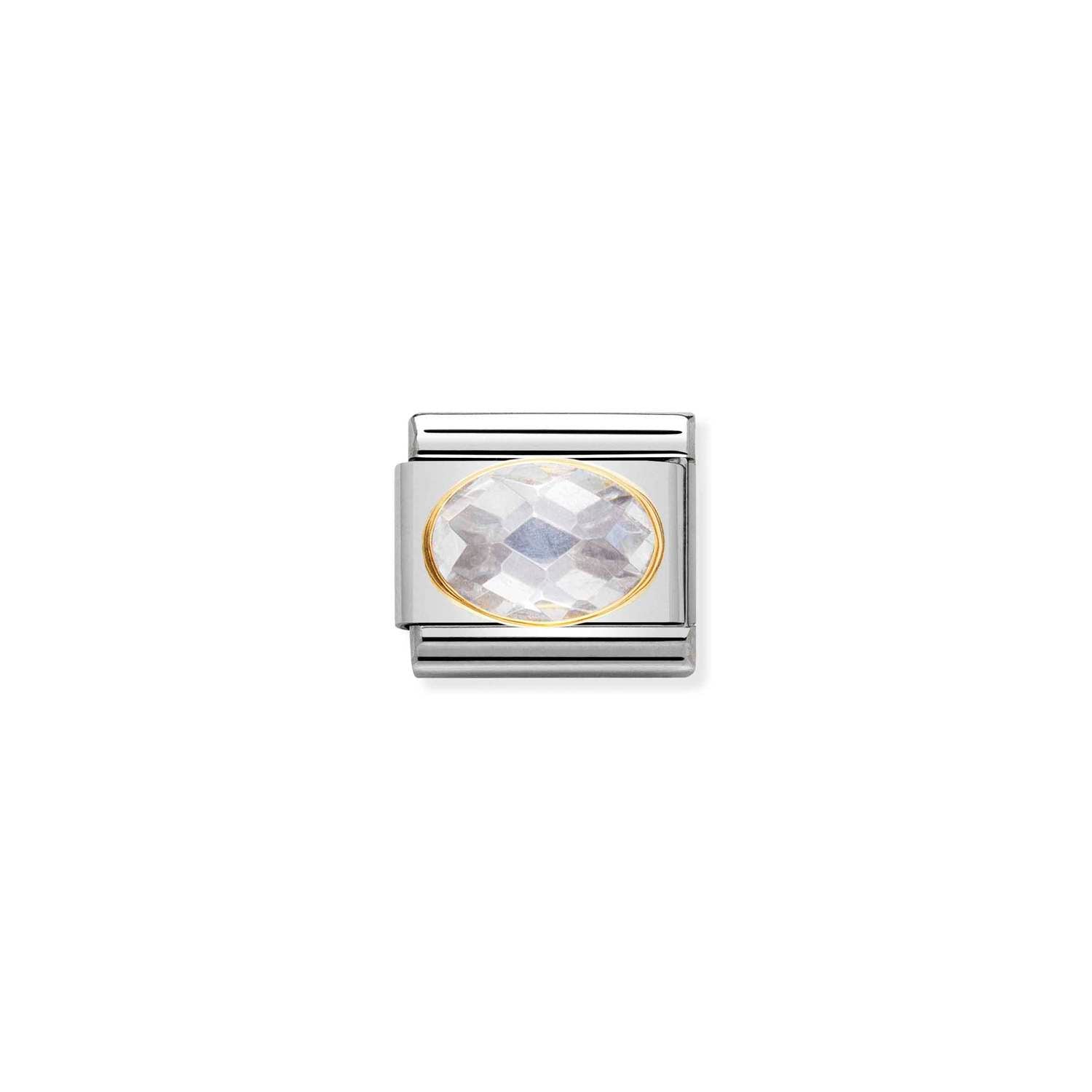 Nomination Classic FACETED Gold White Charm