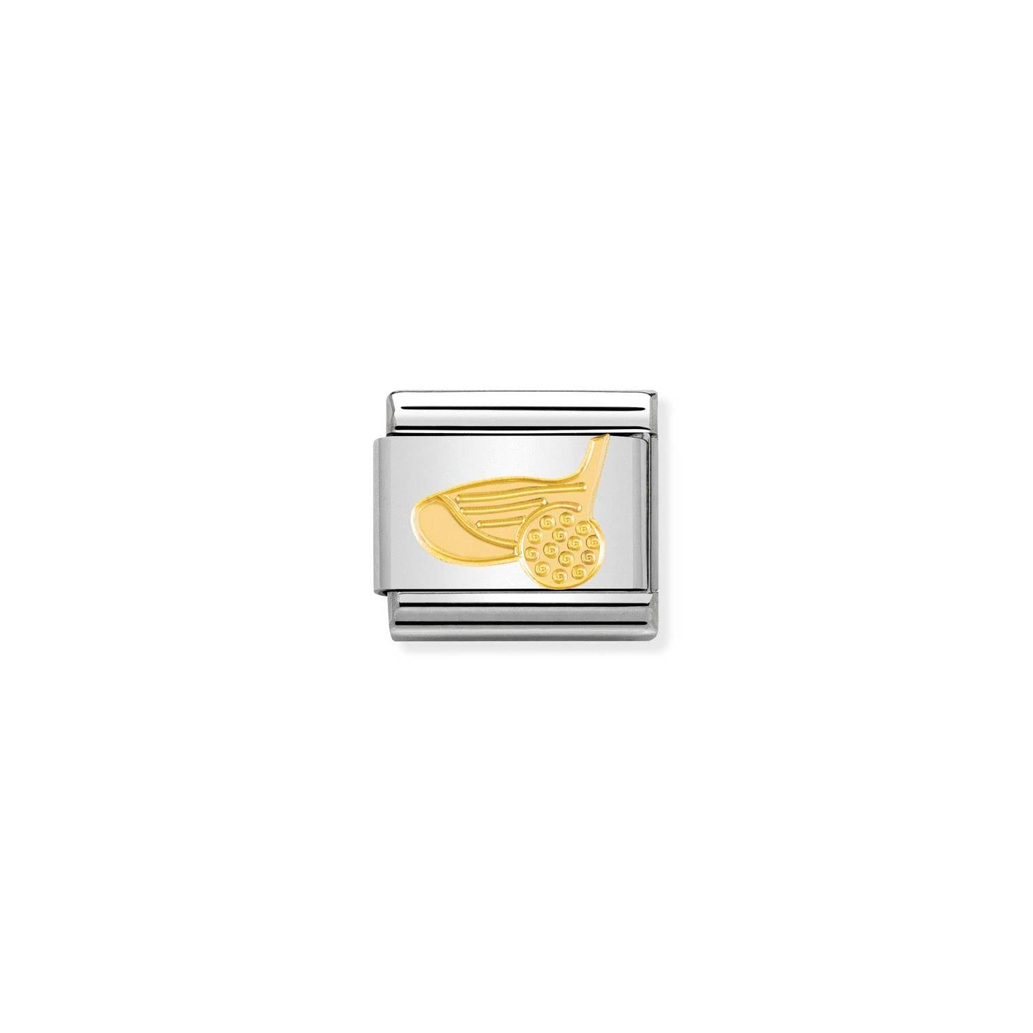 Nomination Classic Gold Golf Ball and Club Charm
