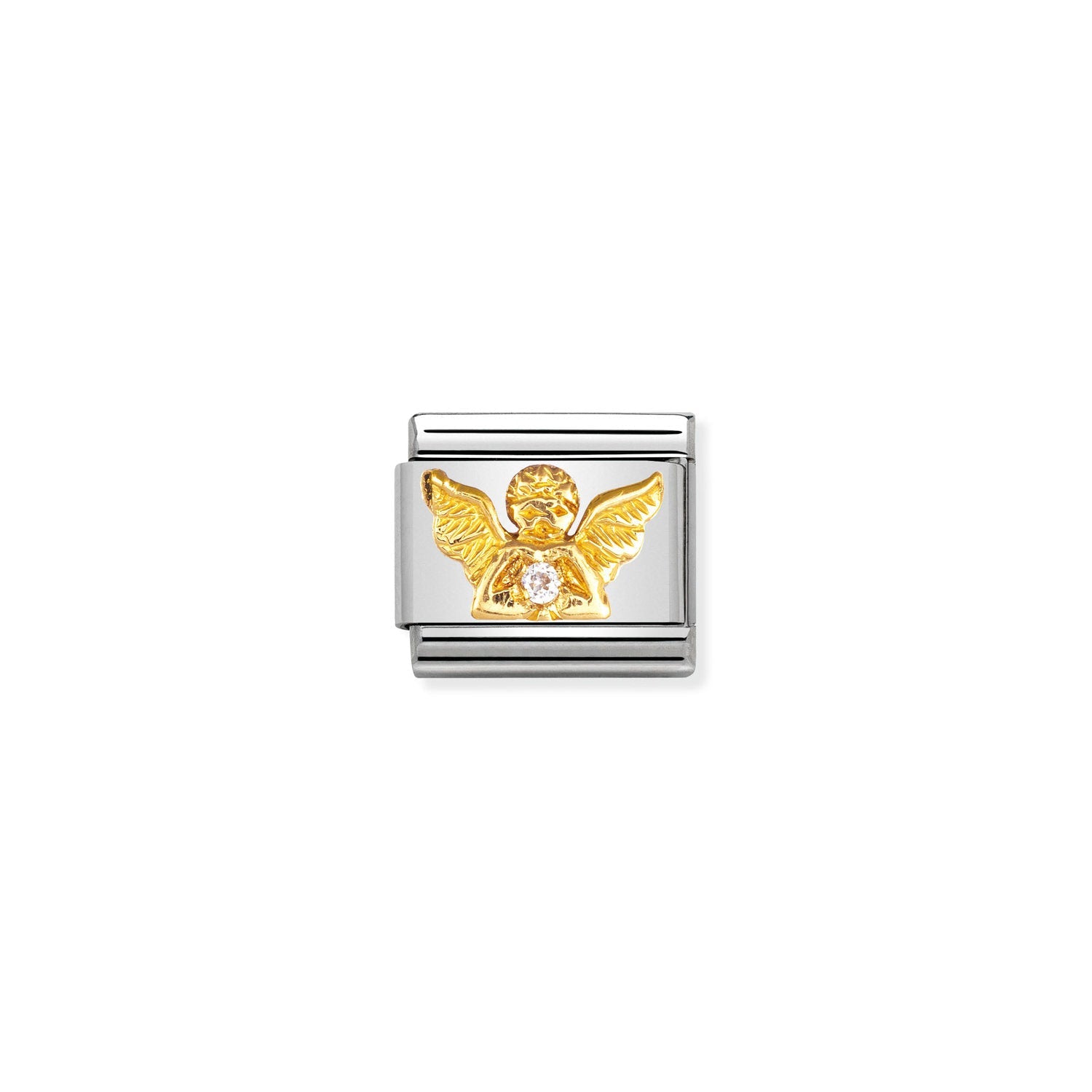 Nomination Classic Gold and Cubic Zirconia Angel Charm