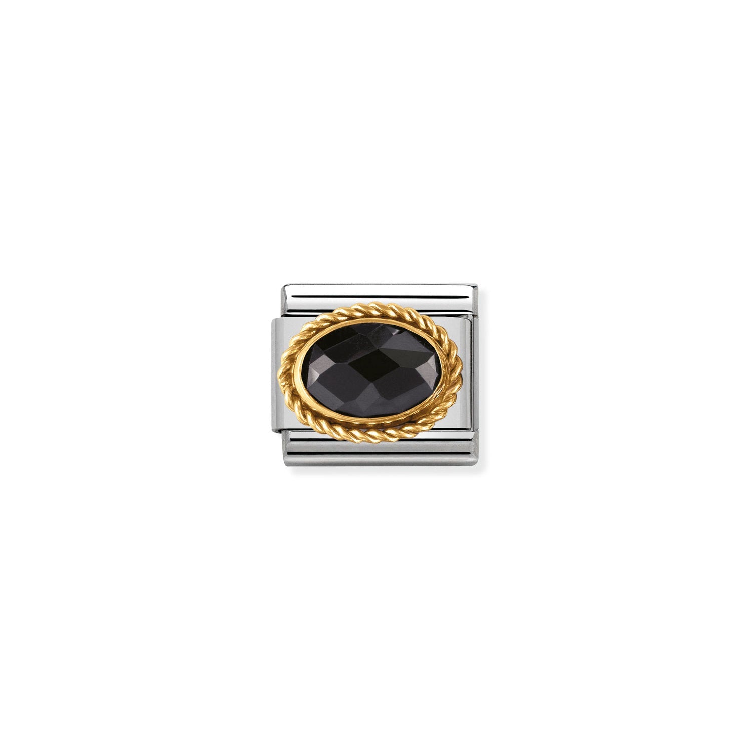 Nomination CLASSIC FACETED Gold Black Charm