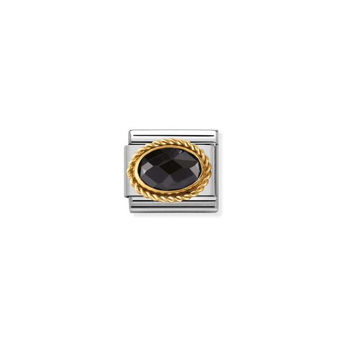Nomination CLASSIC FACETED Gold Black Charm