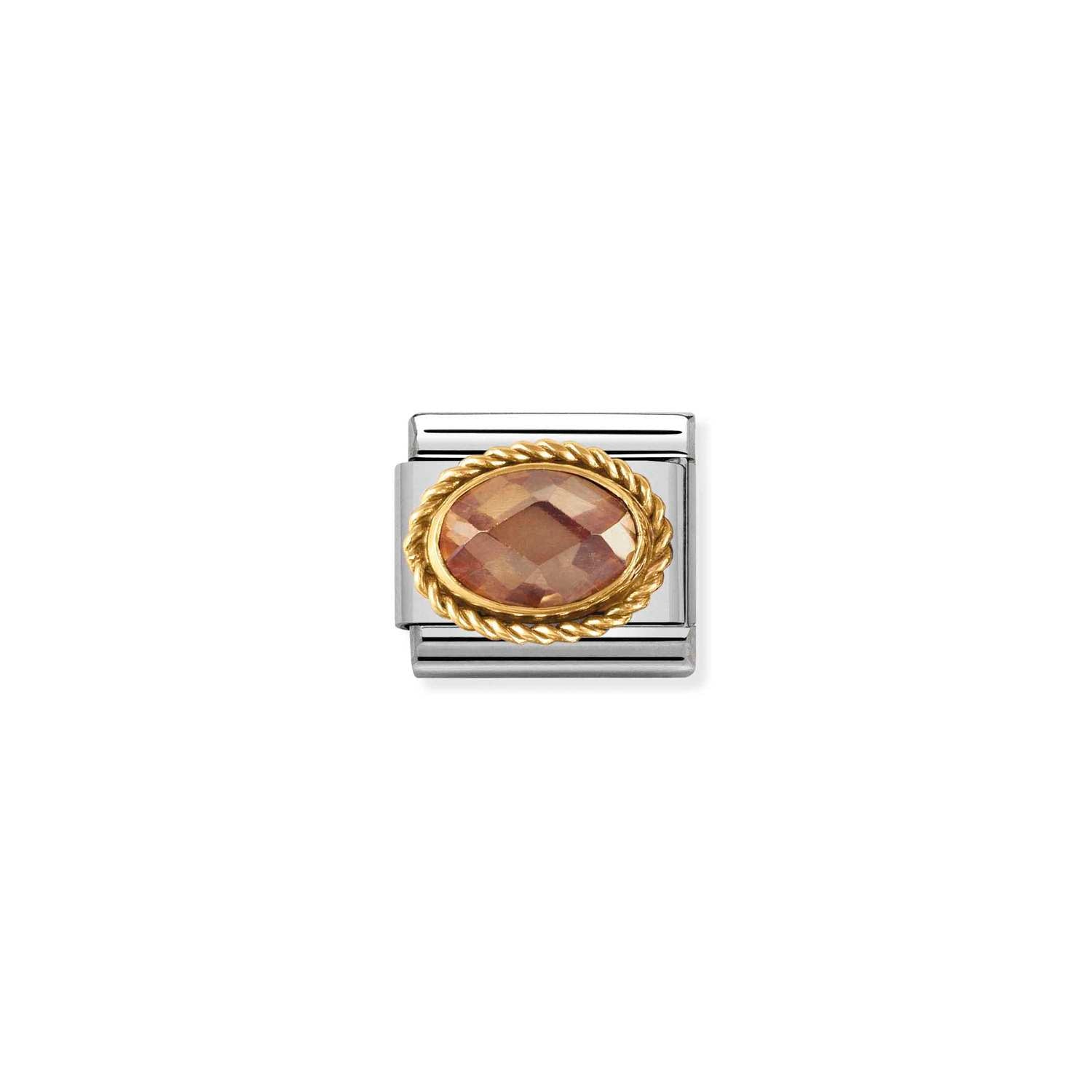 Nomination CLASSIC FACETED Gold CHAMPAGNE Charm