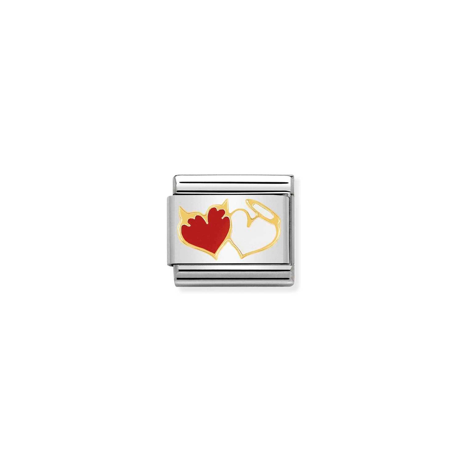 Nomination Classic Gold Heart angels and devils Charm