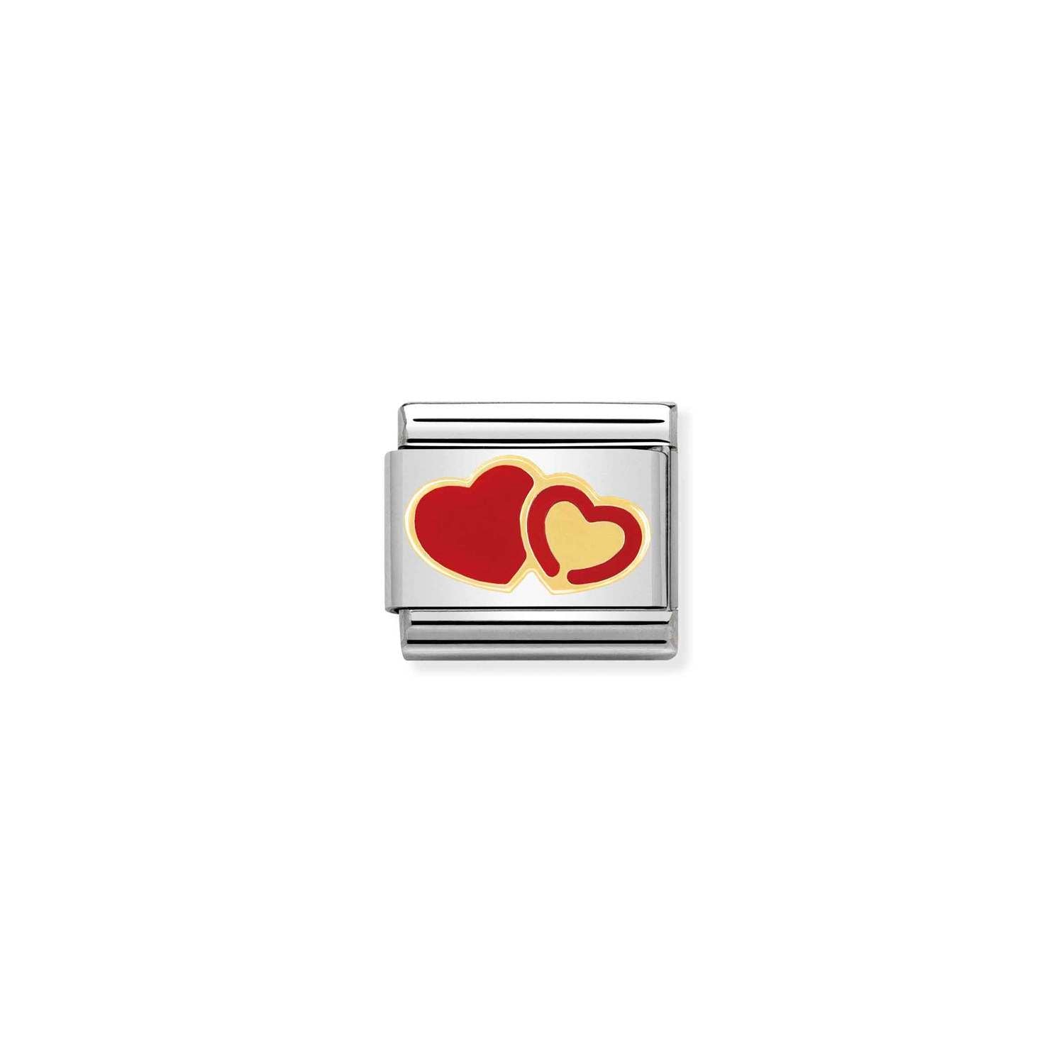 Nomination Classic Gold Double hearts series Charm