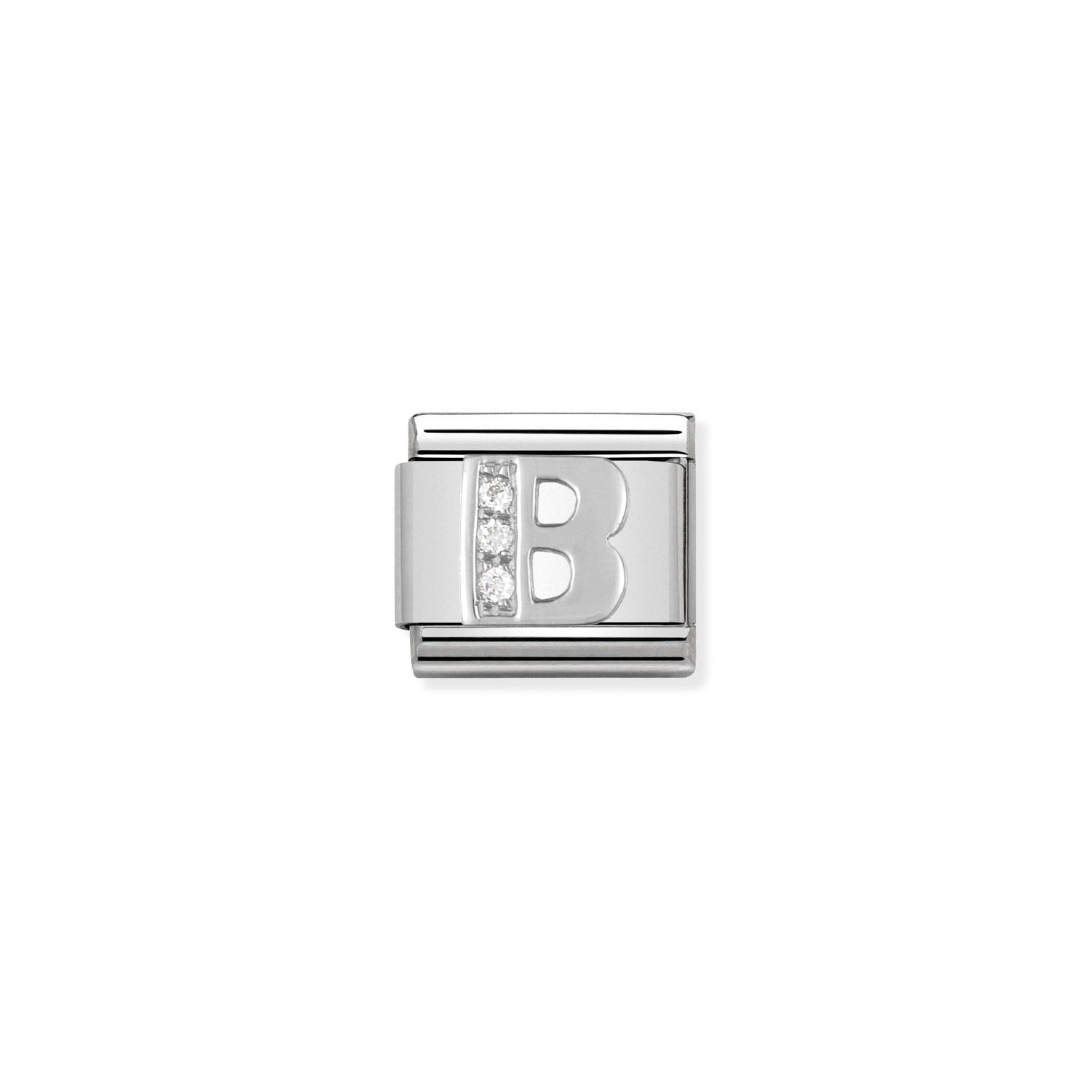 Nomination Classic Alphabet Silver and Cubic Zirconia B Charm