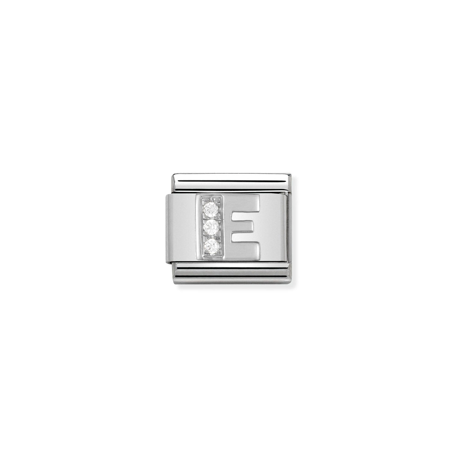 Nomination Classic Alphabet Silver and Cubic Zirconia E Charm