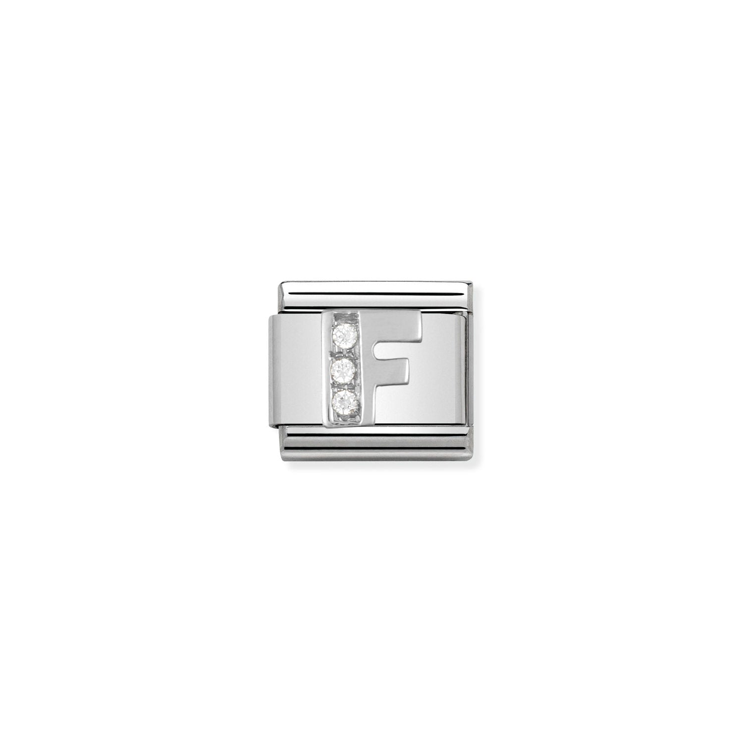 Nomination Classic Alphabet Silver and Cubic Zirconia F Charm