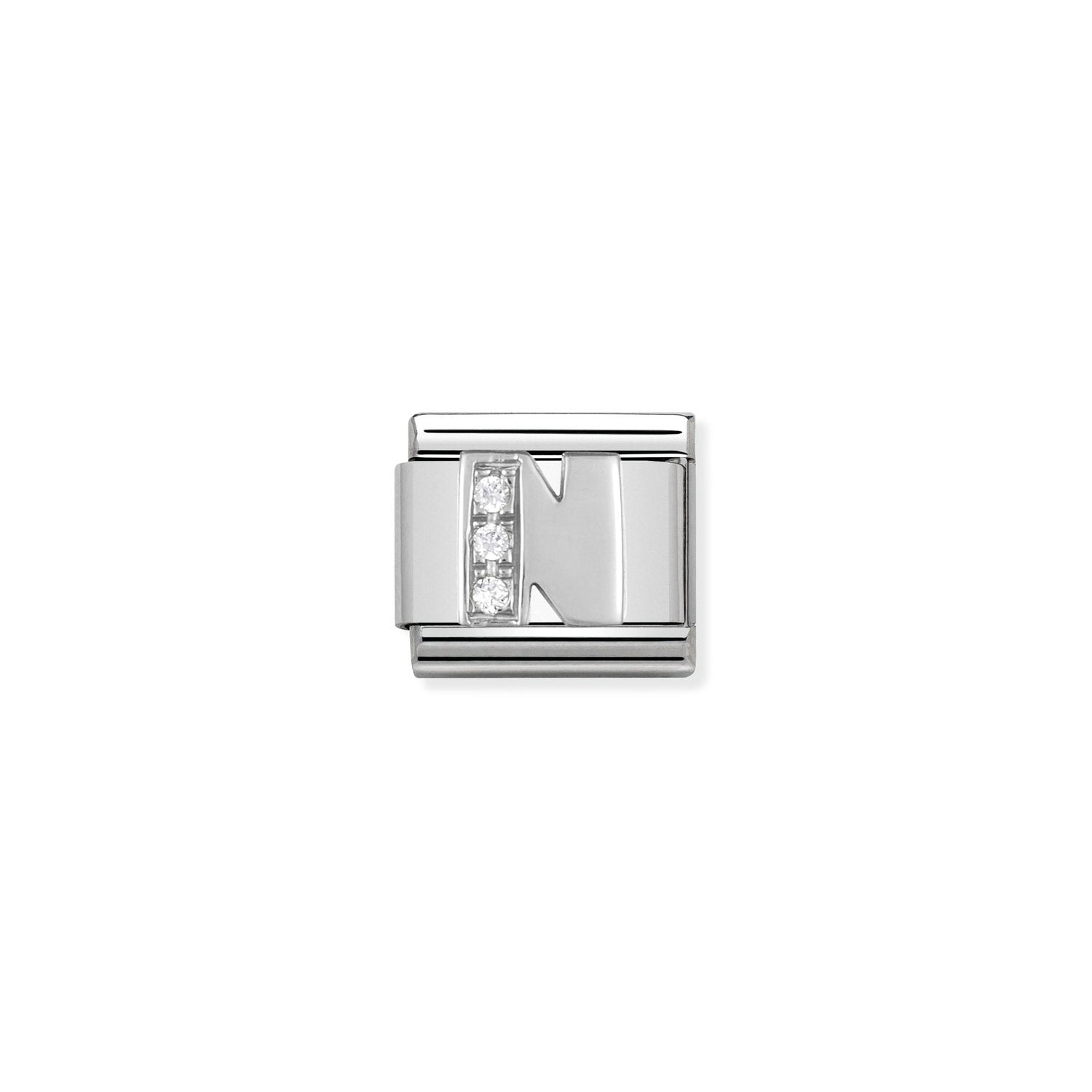 Nomination Classic Alphabet Silver and Cubic Zirconia N Charm