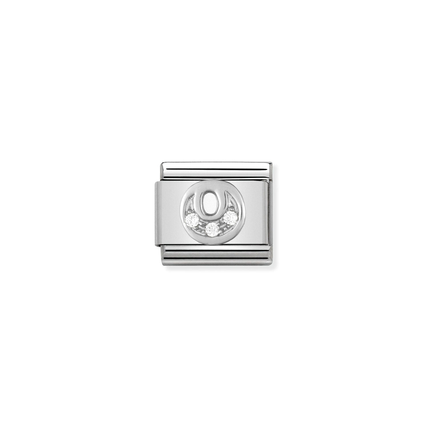 Nomination Classic Alphabet Silver and Cubic Zirconia O Charm
