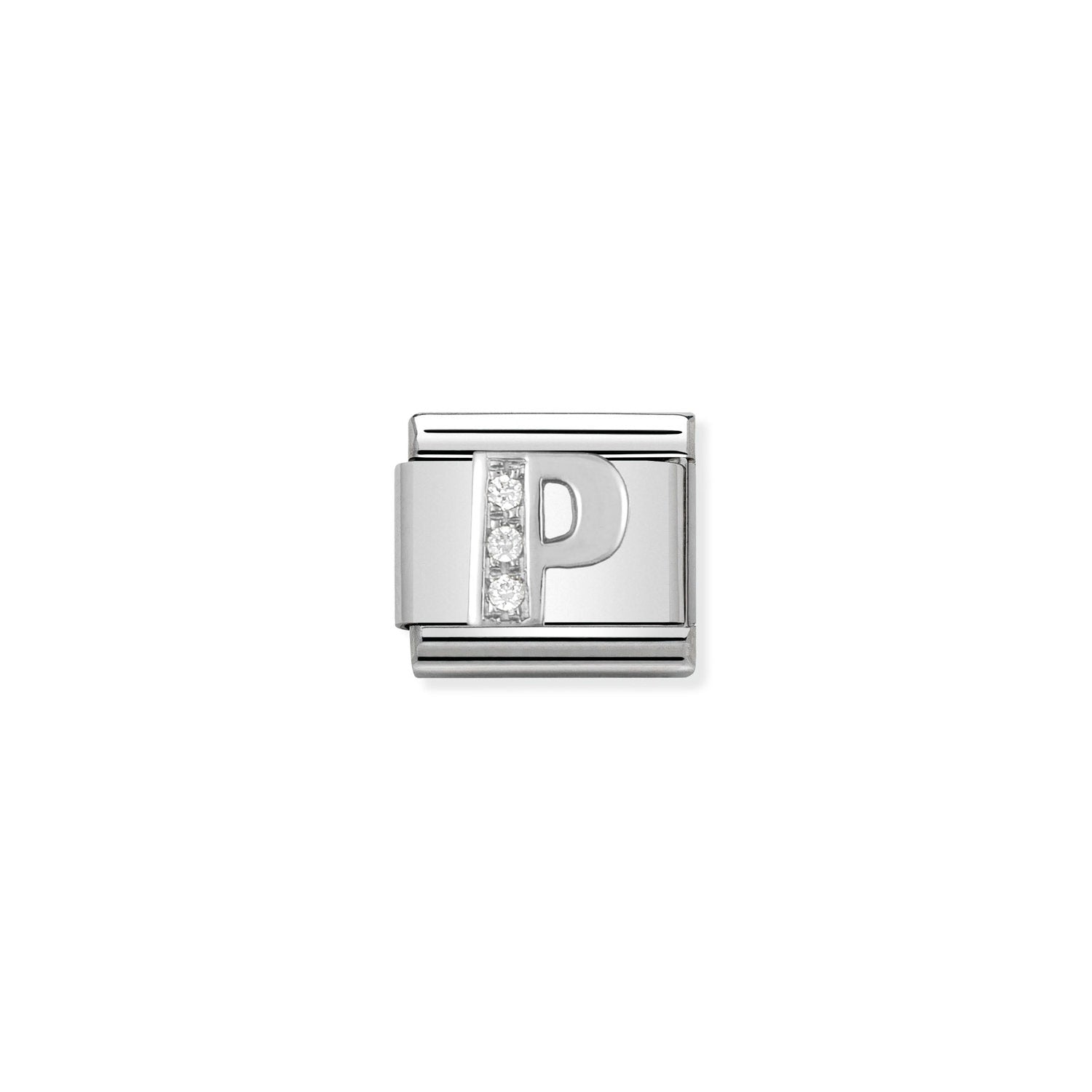 Nomination Classic Alphabet Silver and Cubic Zirconia P Charm