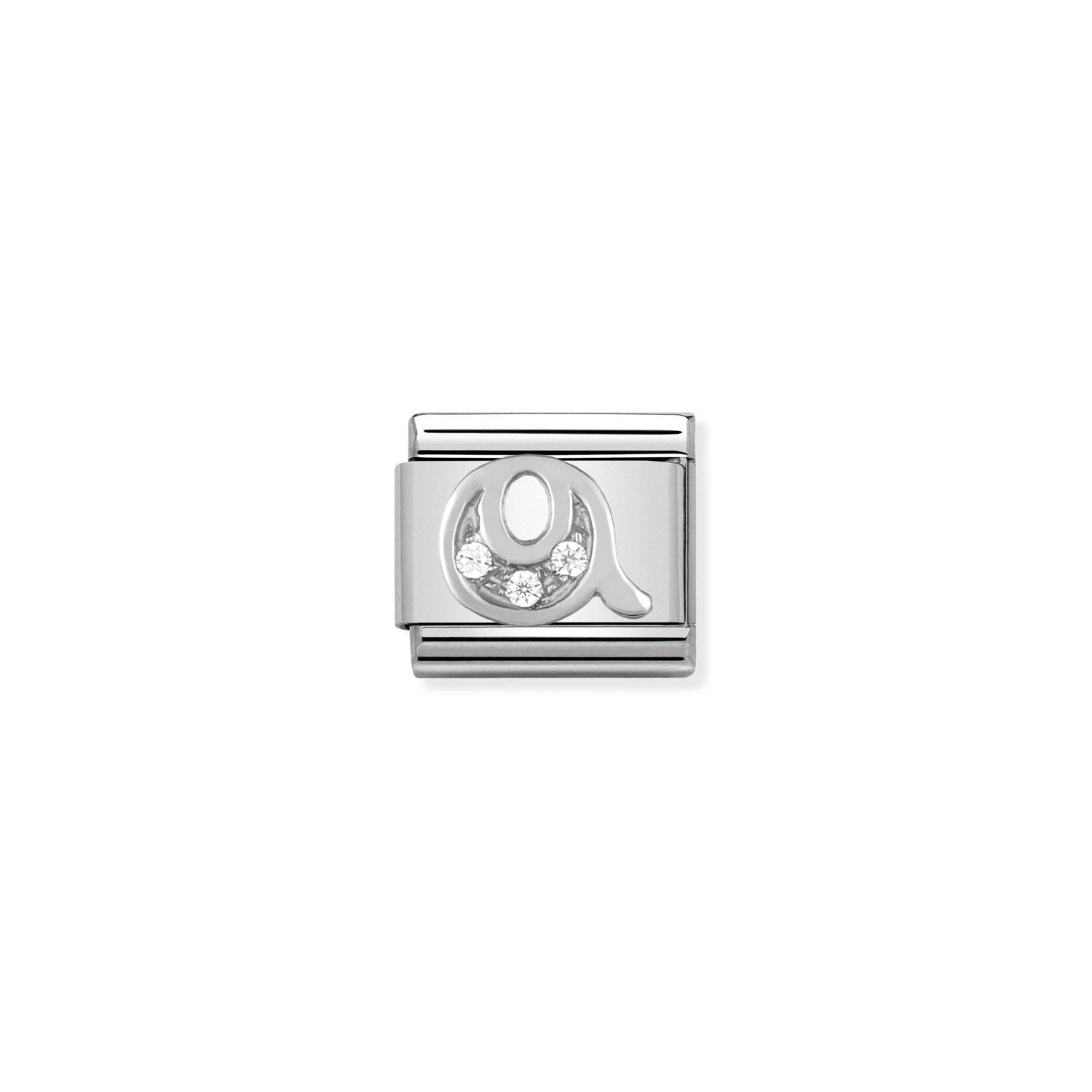 Nomination Classic Alphabet Silver and Cubic Zirconia Q Charm