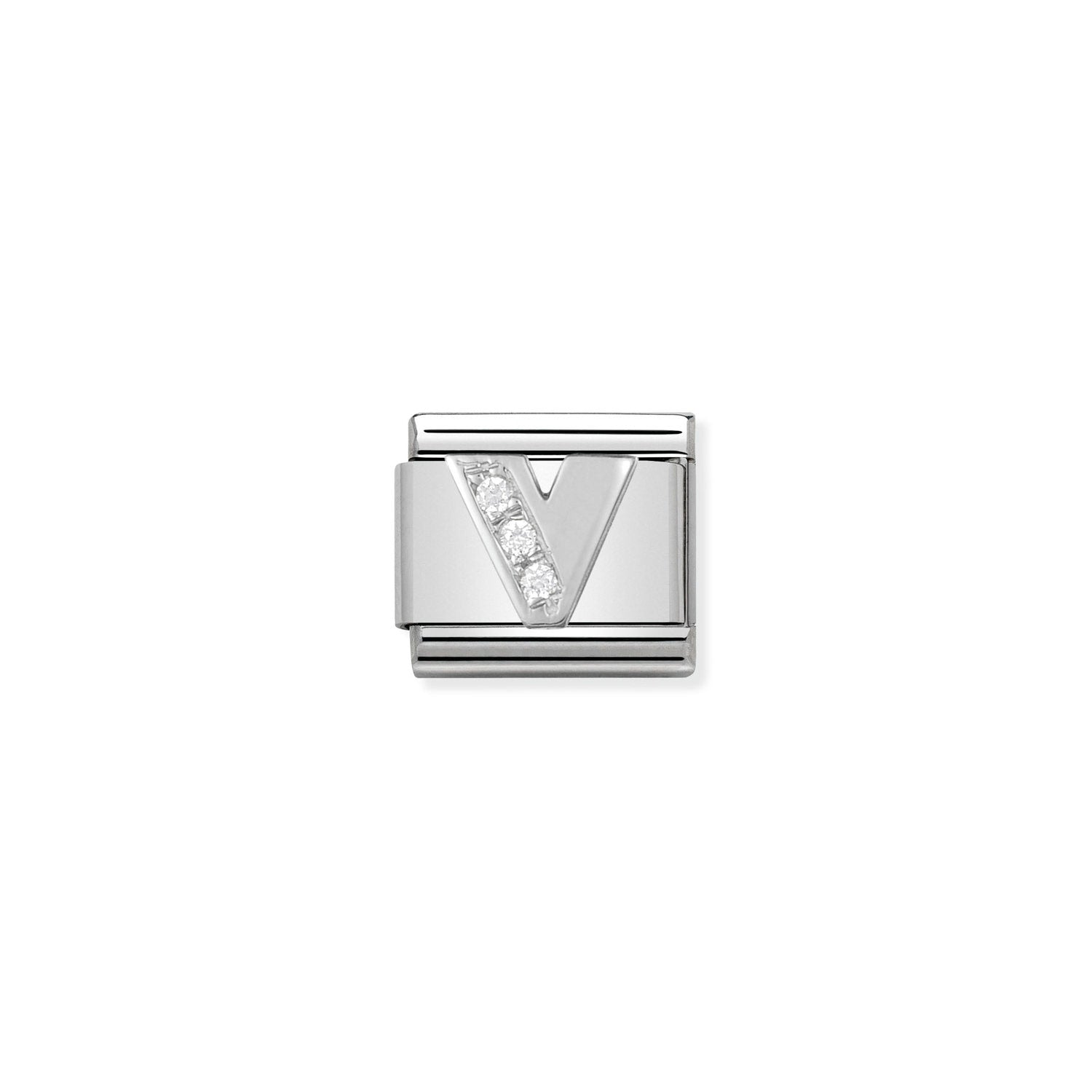 Nomination Classic Alphabet Silver and Cubic Zirconia V Charm
