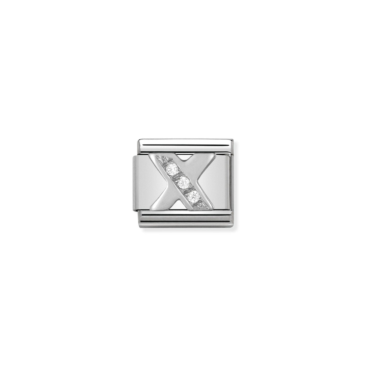 Nomination Classic Alphabet Silver and Cubic Zirconia X Charm