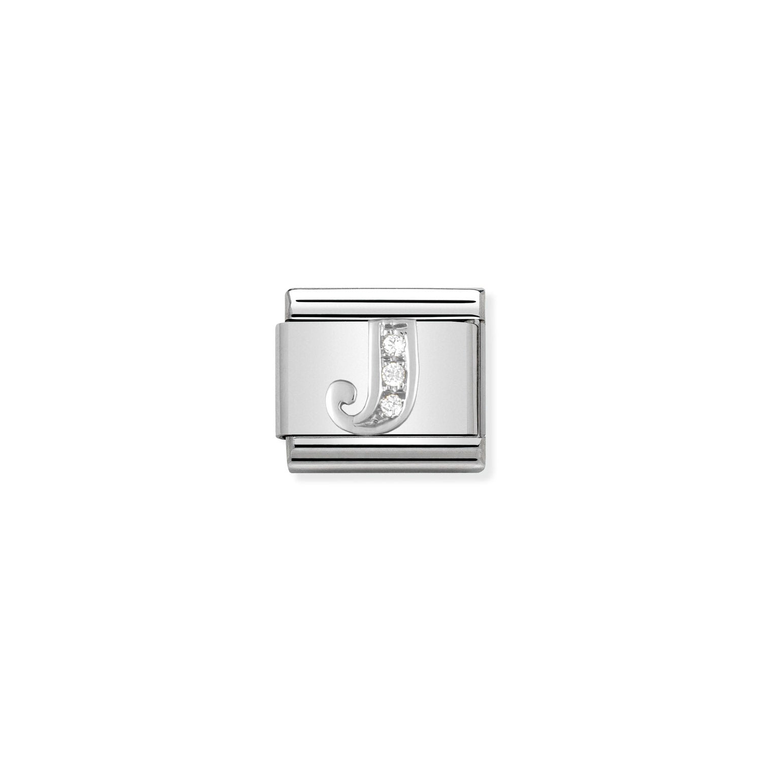 Nomination Classic Alphabet Silver and Cubic Zirconia J Charm