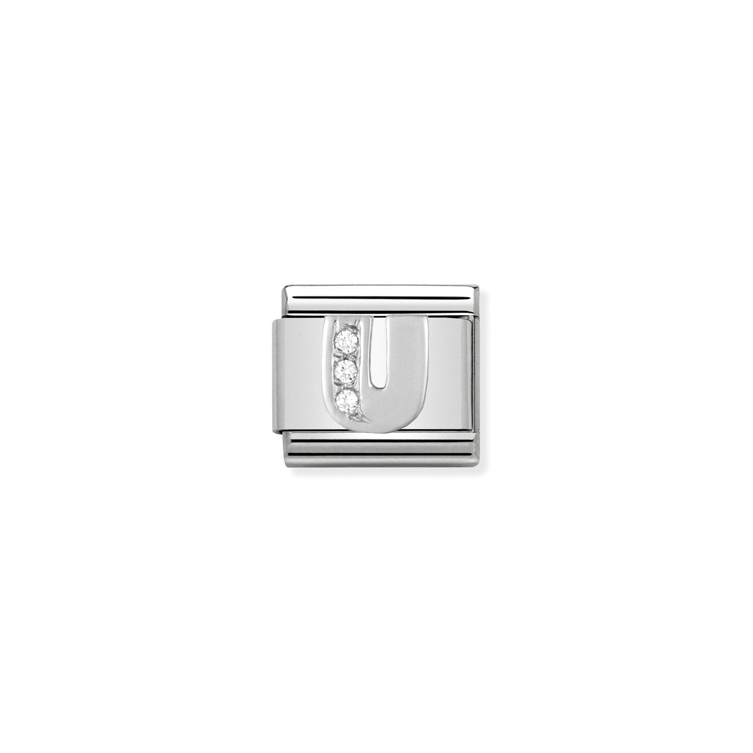 Nomination Classic Alphabet Silver and Cubic Zirconia U Charm
