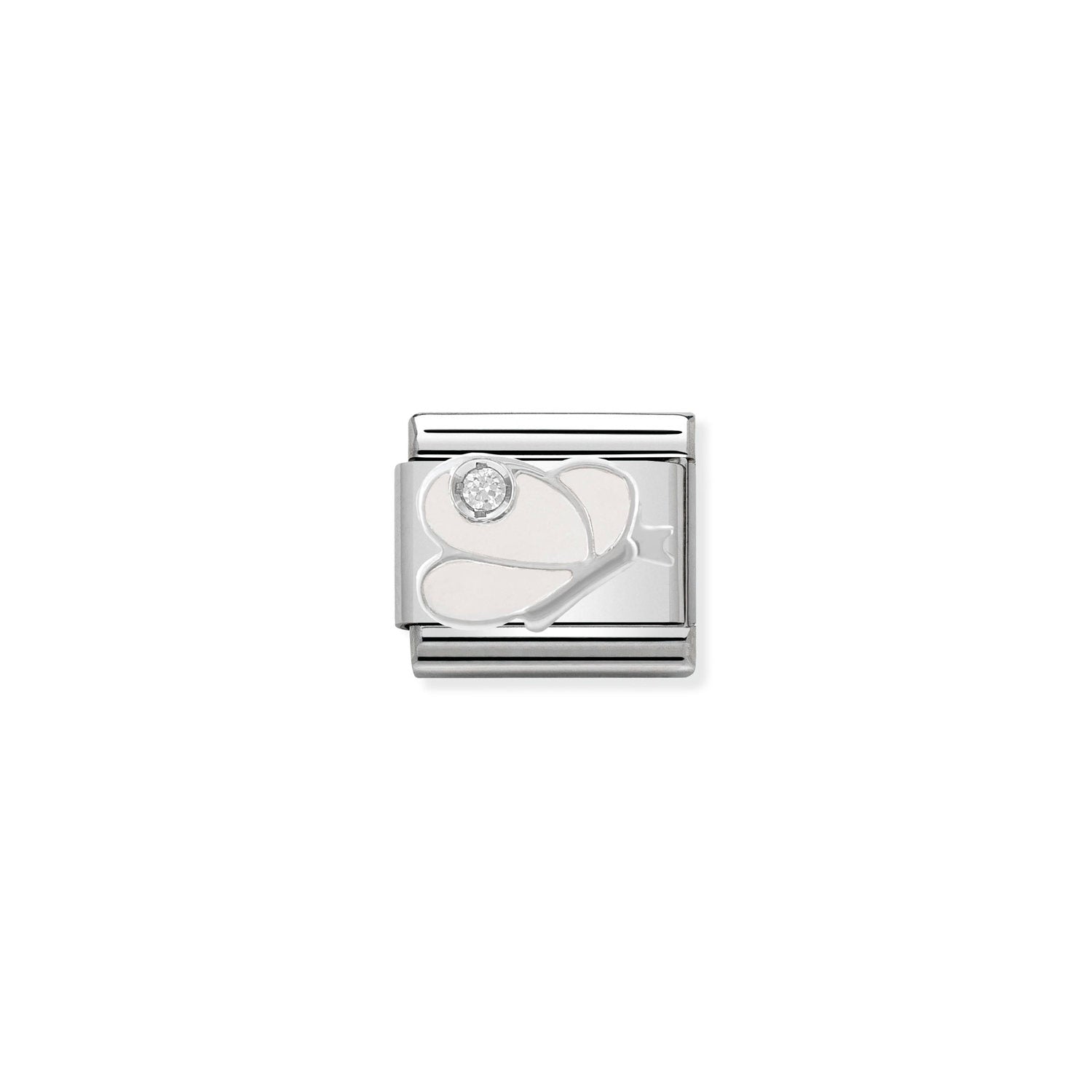 Nomination Classic Silver WHITE butterfly Charm