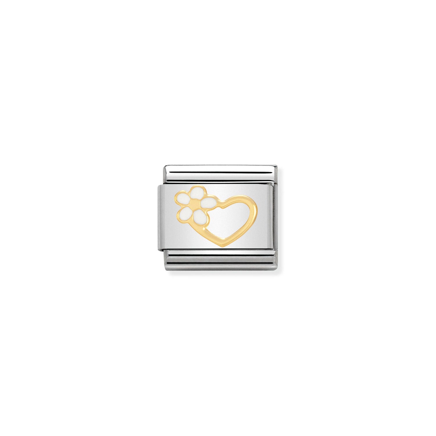 Nomination Classic Gold Heart with flower Charm