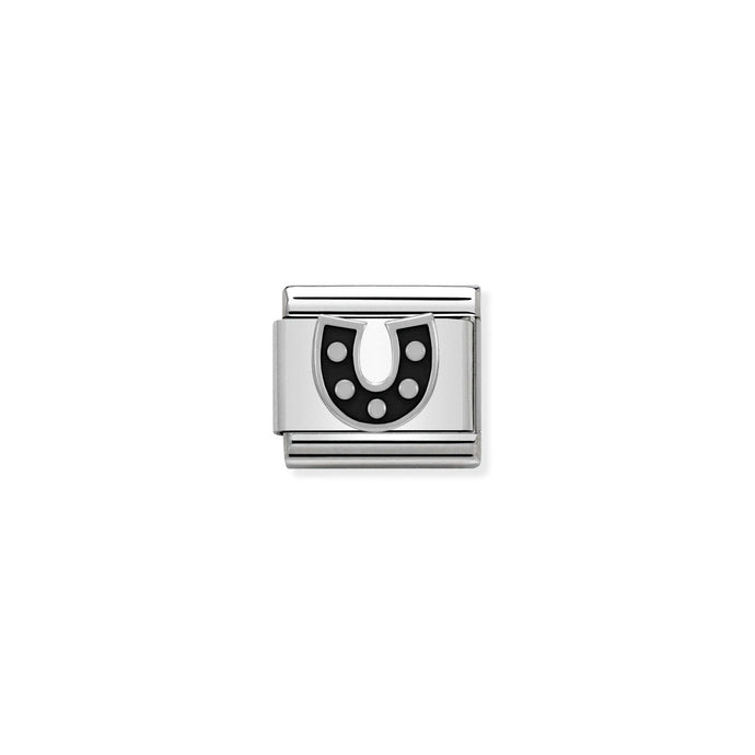 Nomination Classic SYMBOLS Silver Black Horseshoe Charm
