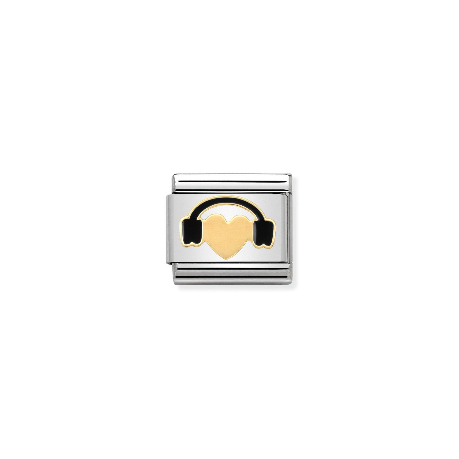 Nomination Classic LOVE 2 Gold Heart with headsets Charm